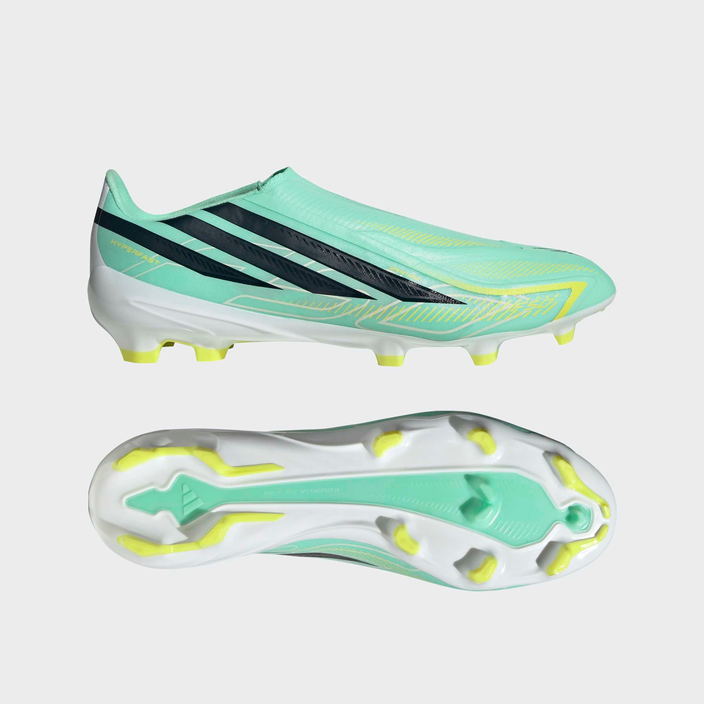 adidas Performance F50 HYPERFAST LEAGUE, FESTE BÖDEN, OHNE SCHNÜRSENKEL Fußballschuh Außensohle für Rasen und feste Böden