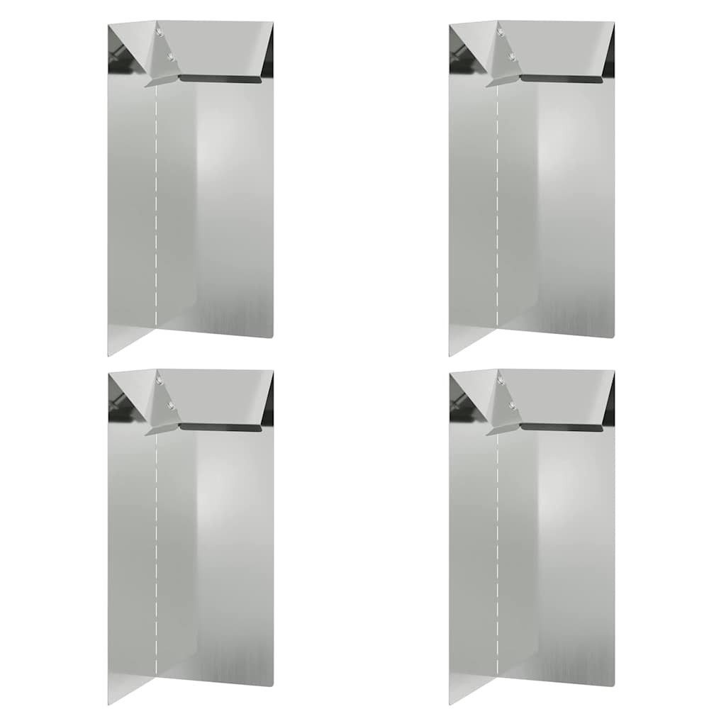 vidaXL Beetumrandung Schneckenzaun 4 stk. 10 x 10 x 25 cm Verzinkter Stahl Silber