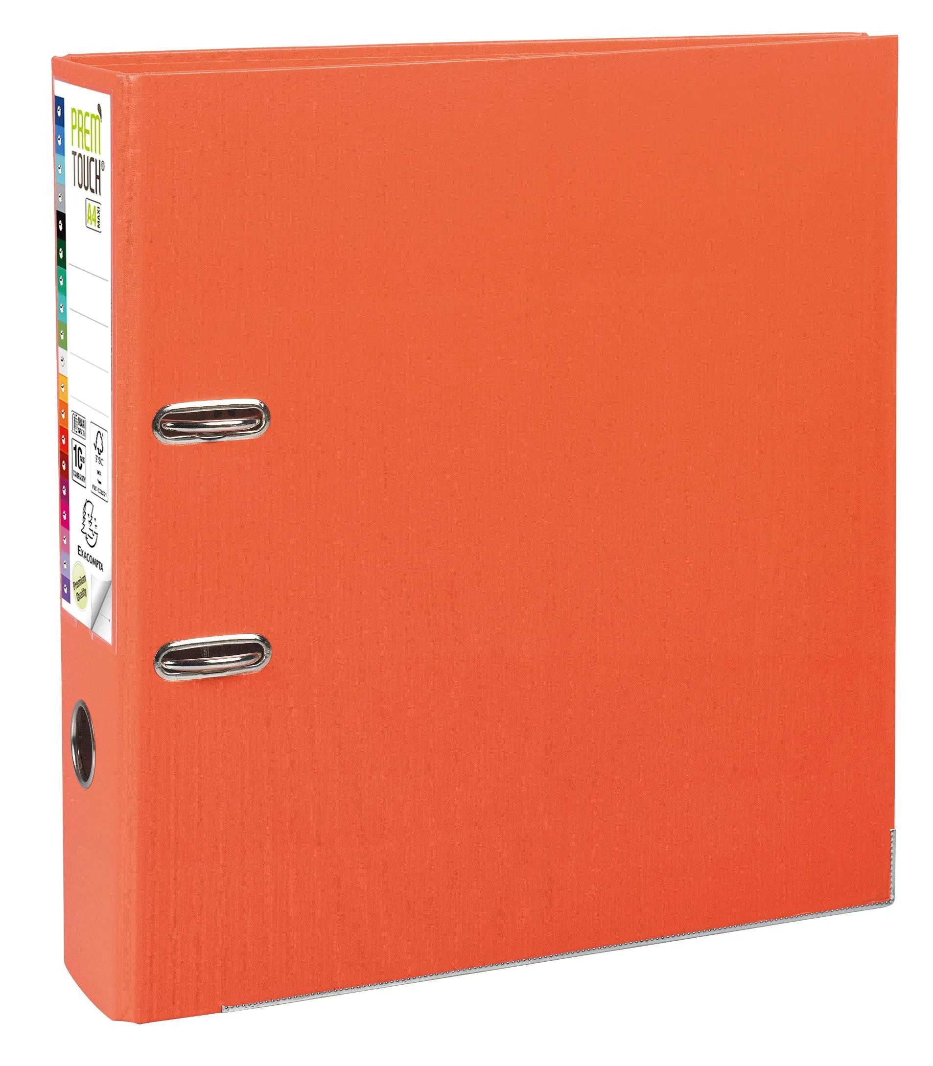 EXACOMPTA 10x Ordner Prem'Touch außen PP Rücken 80mm A4 Maxi Orange 53344E, Ordner PP