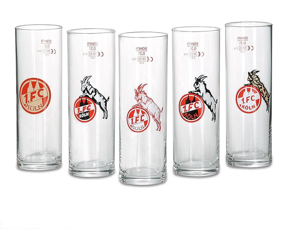 1. FC Köln Becher Kölschglas 5er Set Logos