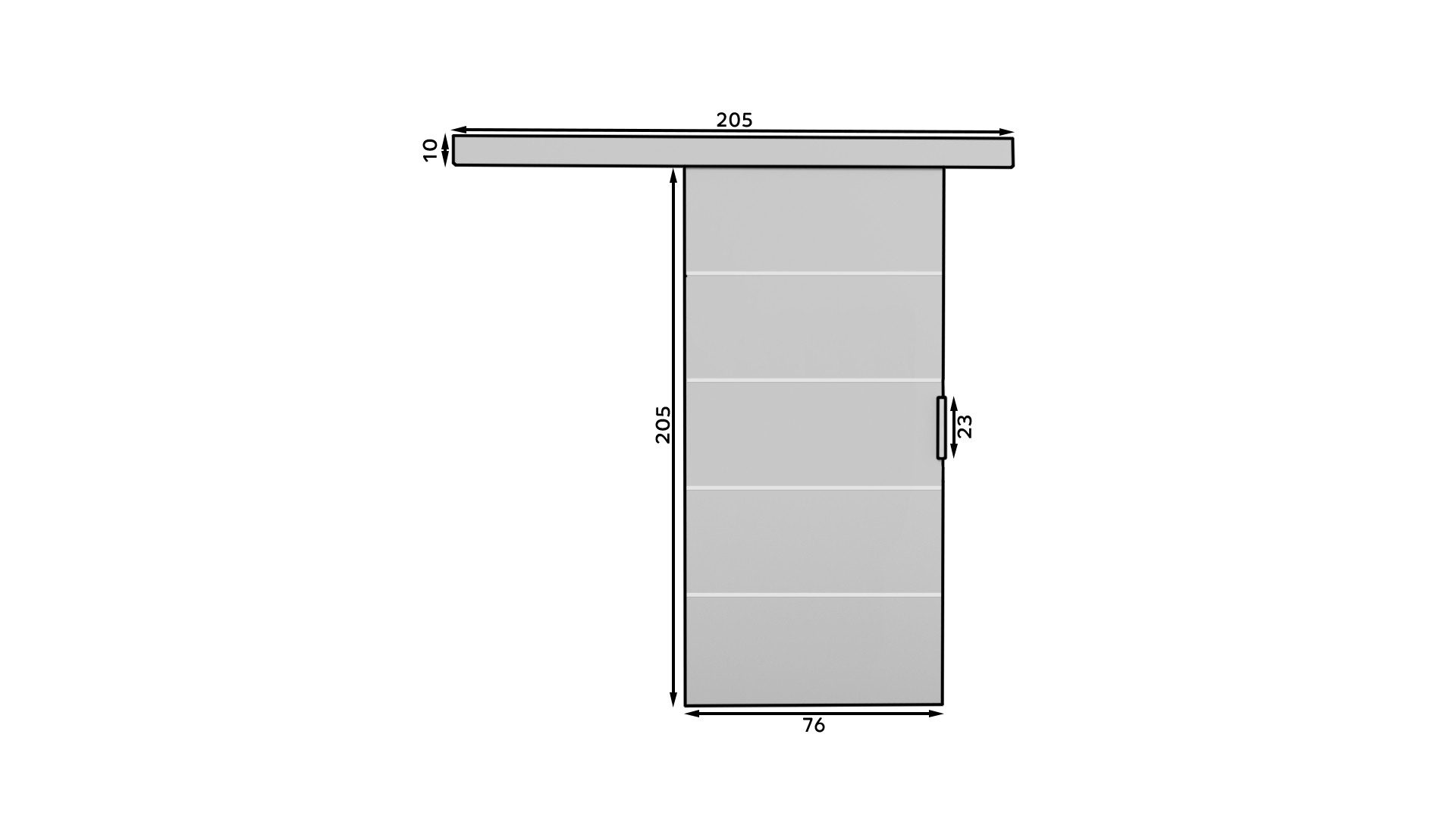 MOEBLO Schiebetür Biscitto (moderne Schiebetür aus 16 mm Laminat, platzsparend, universell links/rechts montierbar, Schiebetüren Gleittüren Schiebetüre Türen au – Bild 4 von 4