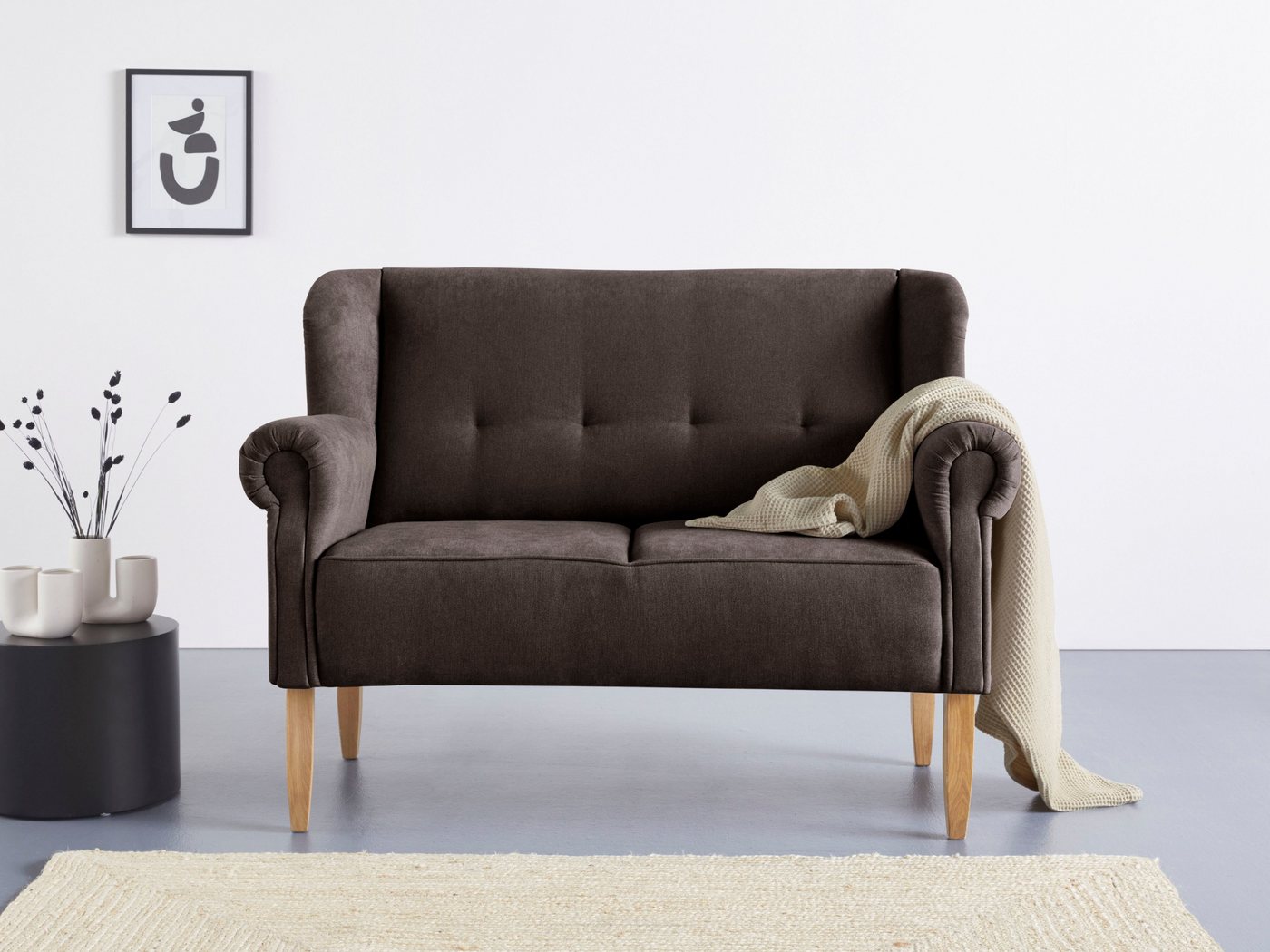 Home affaire Küchensofa Moro Couch mit Federkern, bequem, Breite 142cm, bodenfrei, in verschiedenen Stoffen und Farben