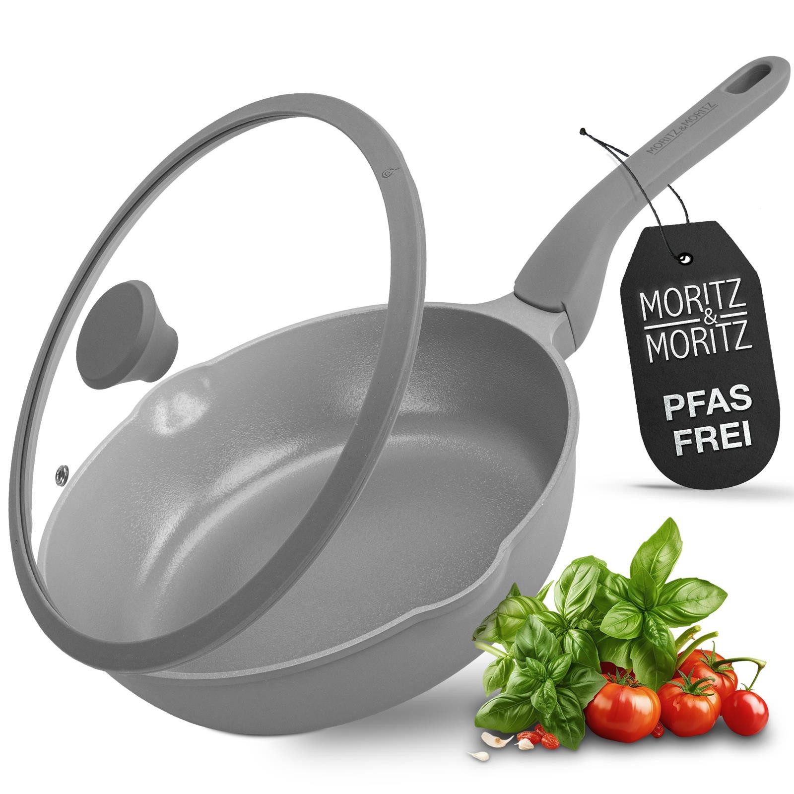 Moritz & Moritz Bratpfanne Multipfanne mit Deckel, grau, Aluminium (Set), antihaft