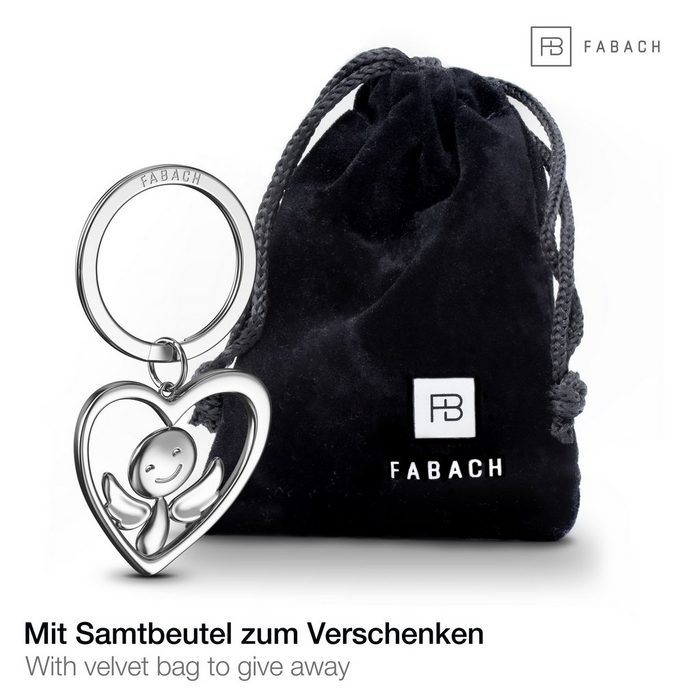 FABACH Schlüsselanhänger Schutzengel Furfur im Herz - Glücksbringer Geschenk - Metall Anhänger ZP10014