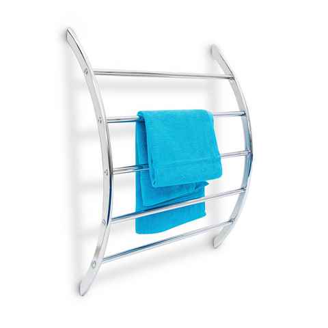 relaxdays Handtuchhalter Wand-Handtuchhalter Stahl 5 Stangen