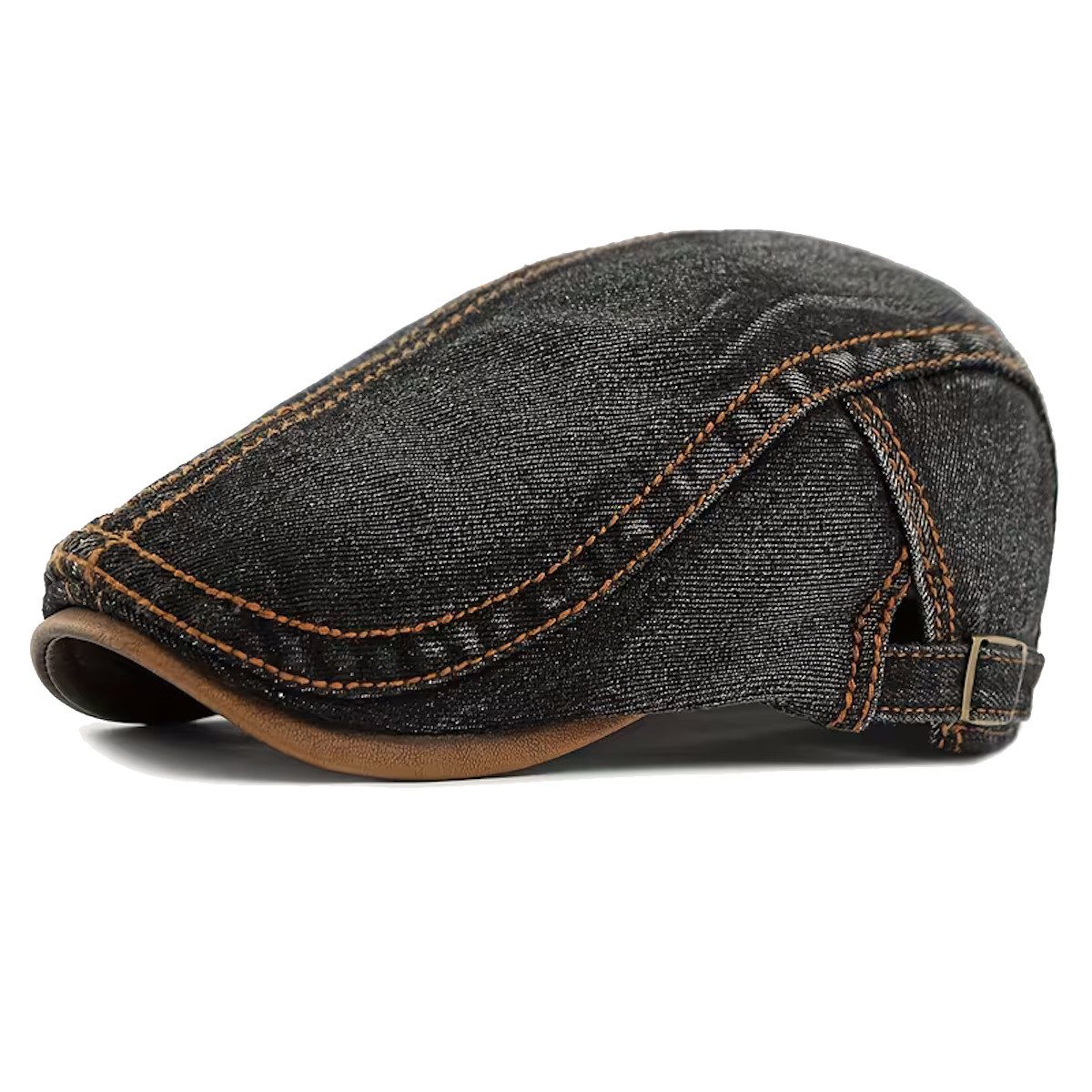 Sporty Flat Cap Gatsby Jeans Retro Vintage Schirmmütze mit Schirm Schiebermütze