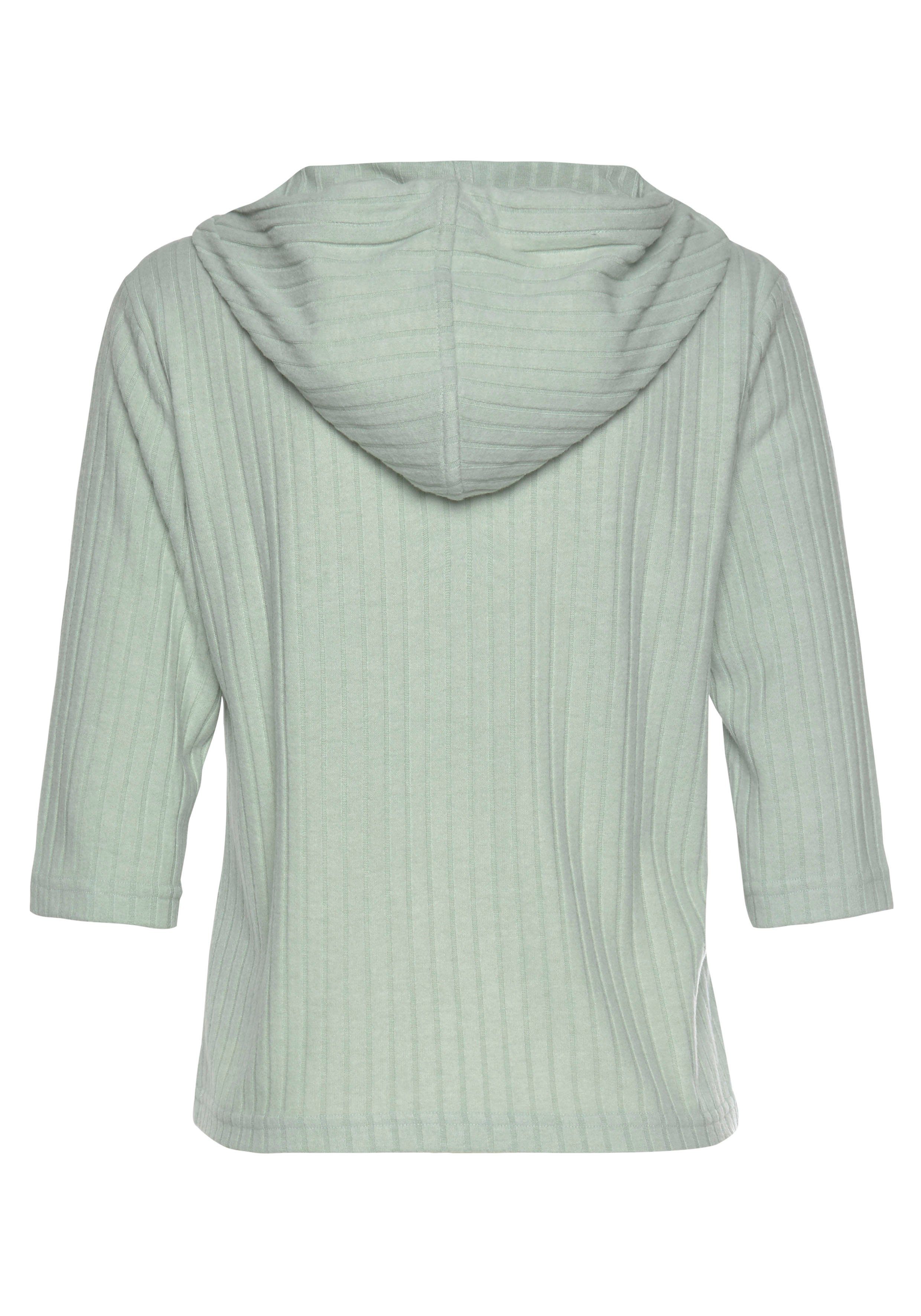 Damen Pullover s.Oliver Kapuzensweatshirt aus nachhaltigem Rippstrick