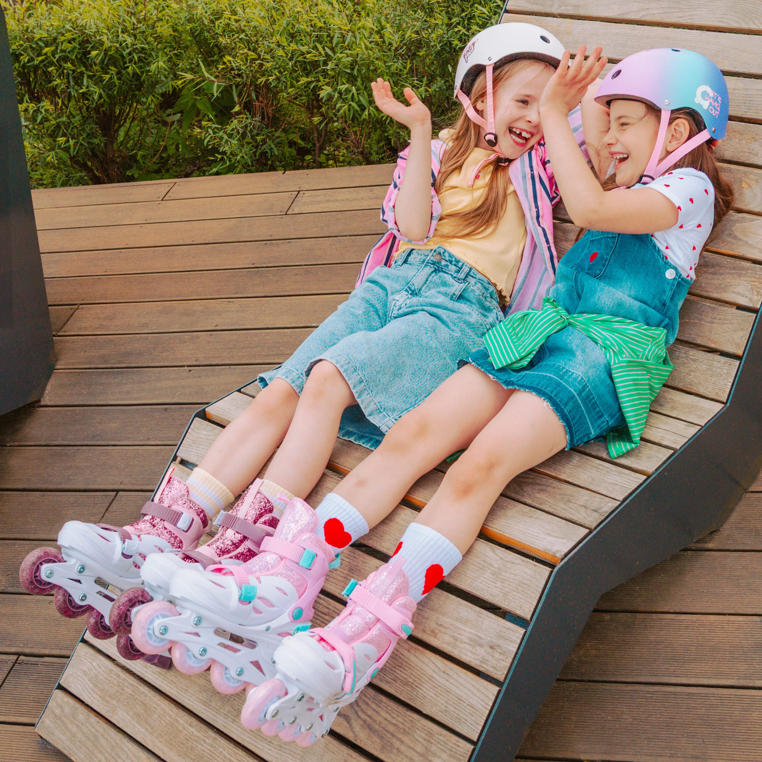 Cariboo Inlineskates Inliner und Schlittschuhe CARIBOO BALLERINA 2in1 leuchtende LED-Rollen