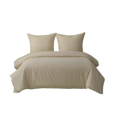 Bettwäsche Bettwäsche-Set Bettbezug mit Kissenbezug Einfarbig Weich Premium, OKWISH, 1 Stück 240x220 cm mit 2 Kopfkissenbezug 80x80 cm