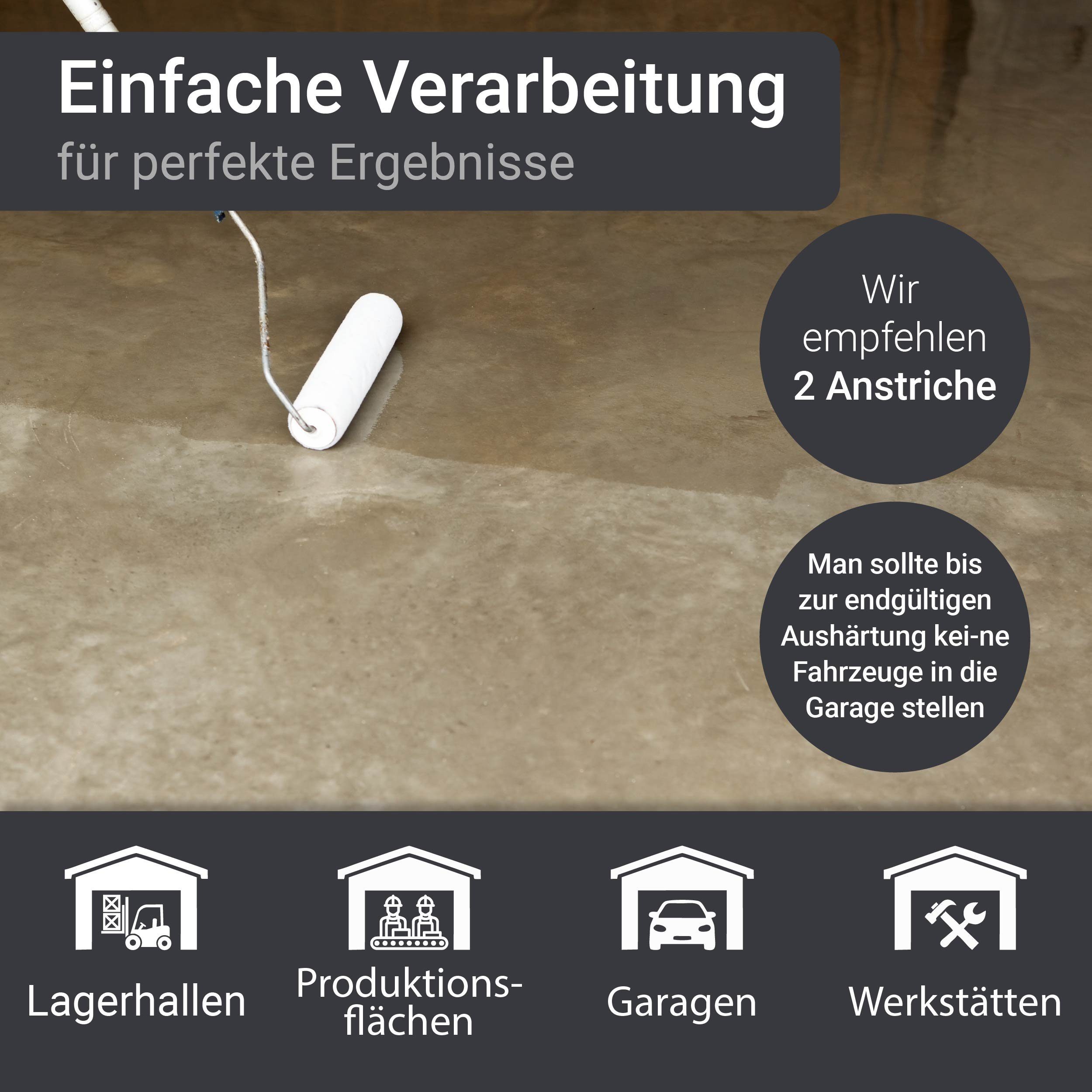 WO-WE Bodenversiegelung 2K Epoxidharz Bodenversiegelung Bodenbeschichtung W734, 1.5-9Kg, Klar/Farblos – Bild 4 von 5