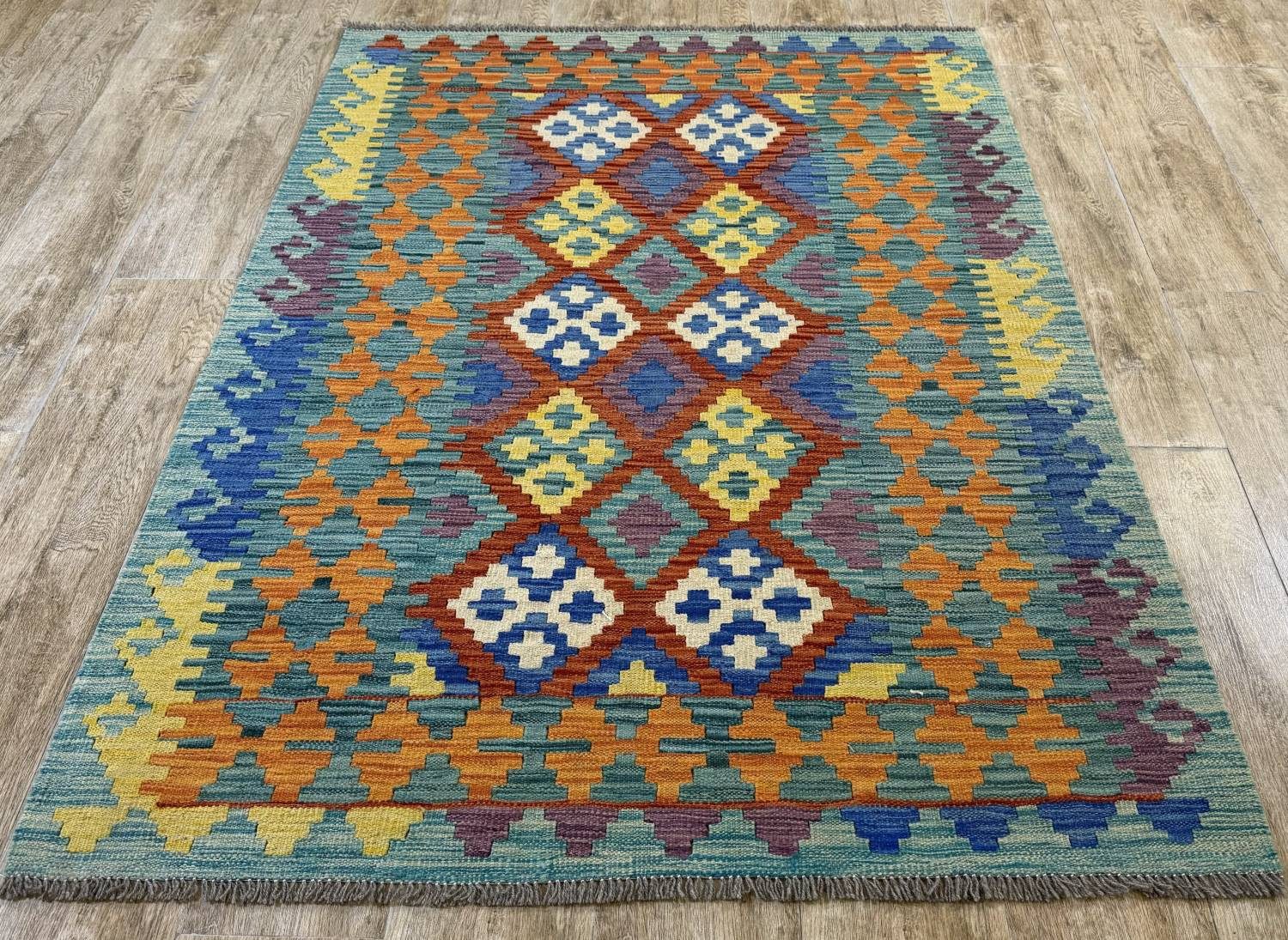 Rug Studios Teppich KELIM ORIGINAL HANDGEARBEITET, Rechteckig, Höhe: 5 mm, Handgewebt, 125 x 172 cm, Multi