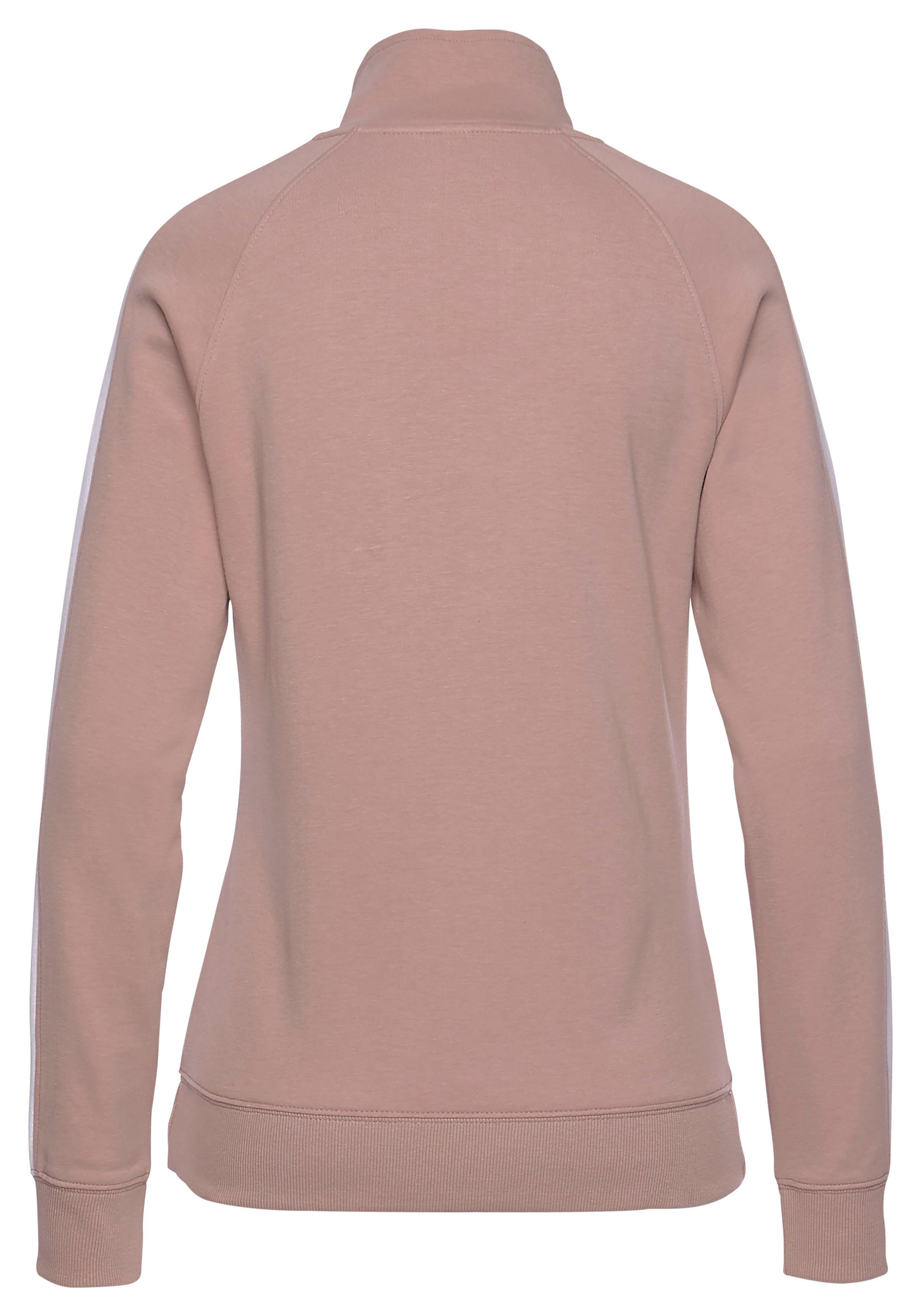 Bench. Loungewear Sweatjacke mit Seitenstreifen und Stehkragen, Loungewear