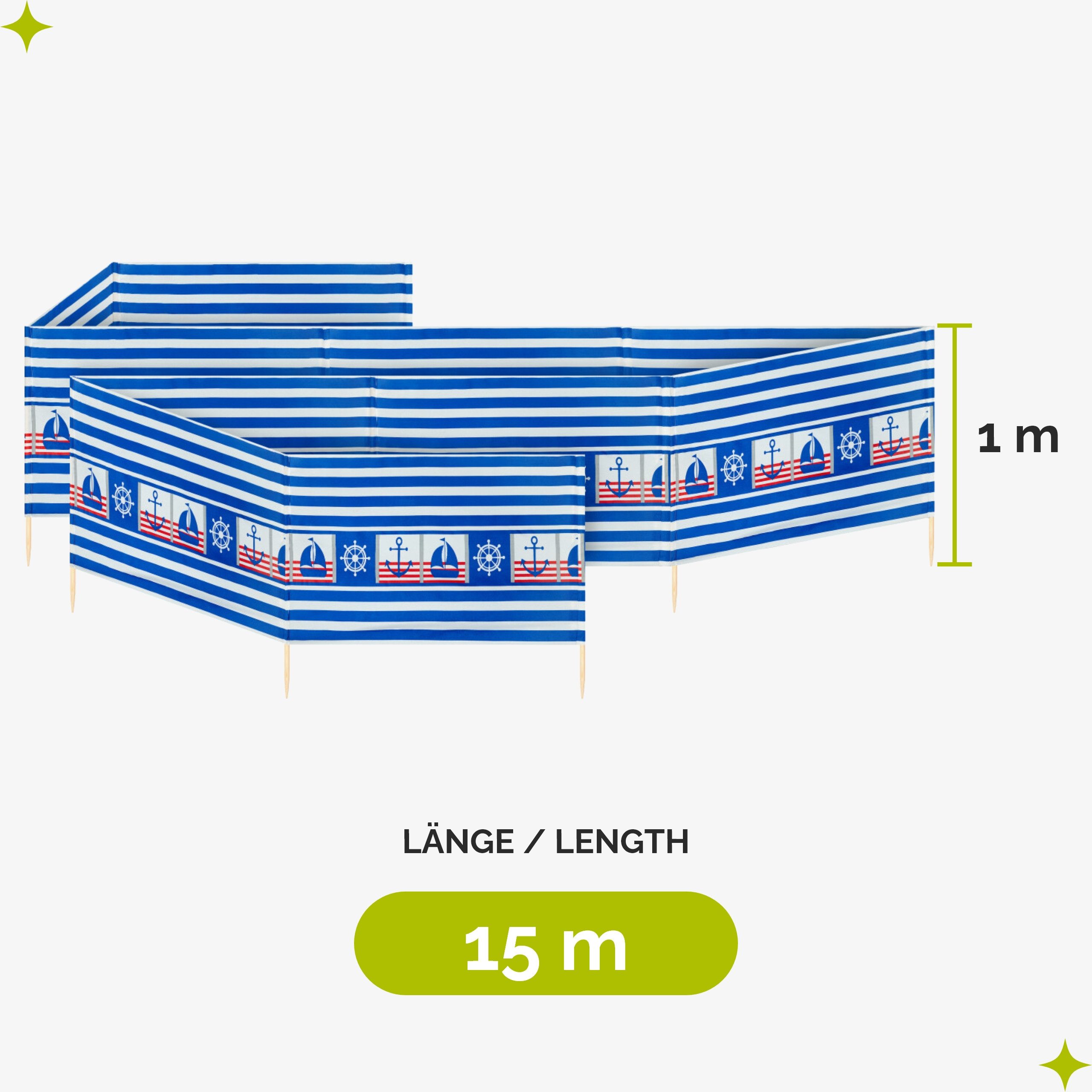 Garronda Windschutz Strand Sichtschutz 15m lang günstig online kaufen