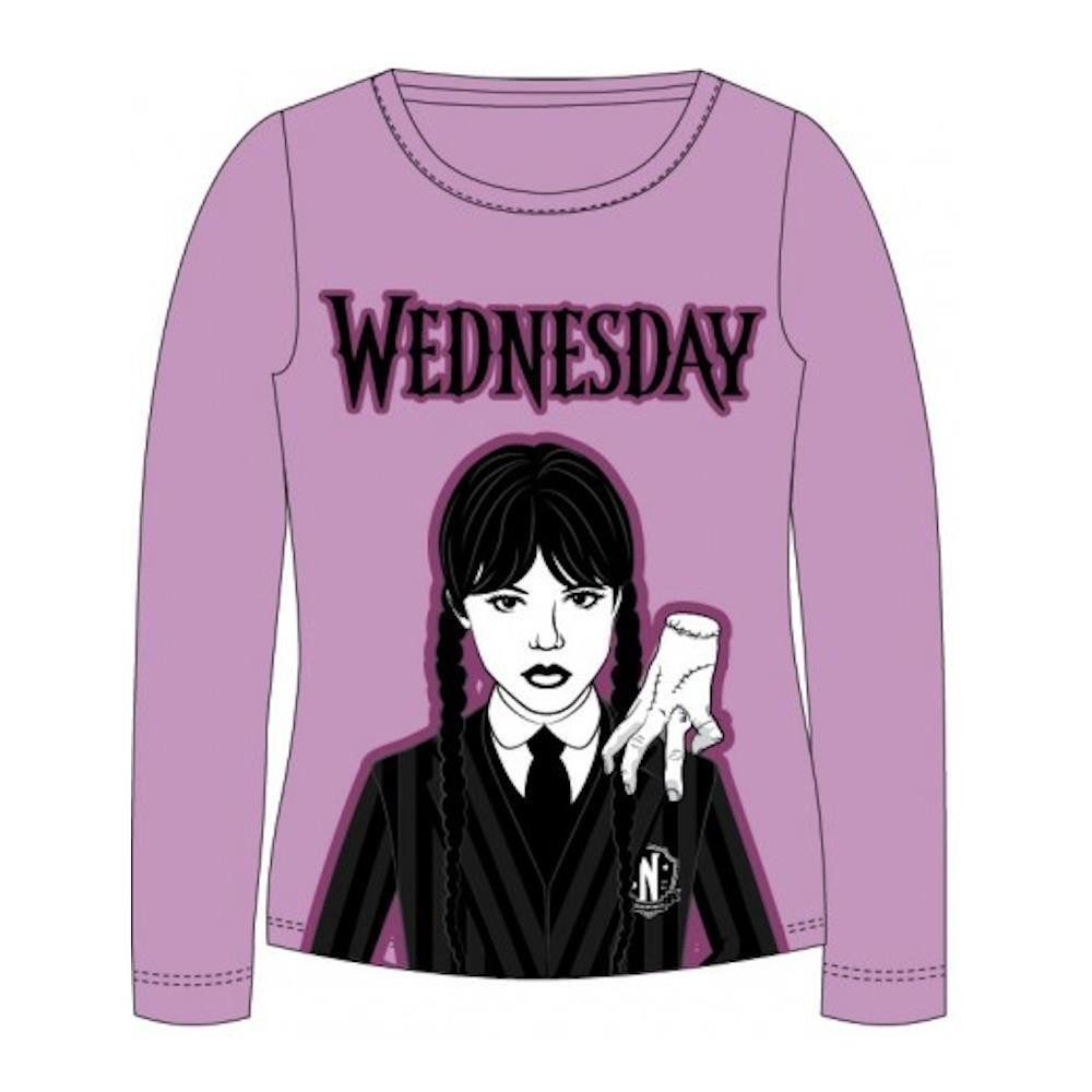 Wednesday T-Shirt Wednesday Langarm-Shirt für Mädchen, Lila & Grau, Gr. 134–164