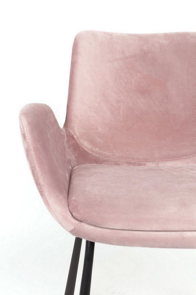 Zuiver Samt Stuhl grau rosa Armlehnstuhl Brit