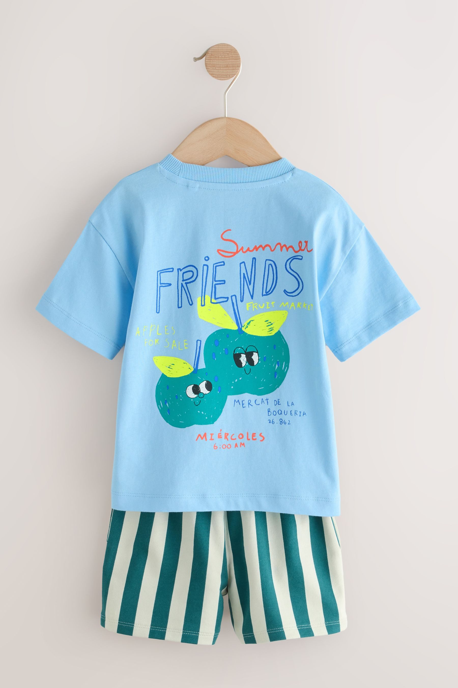 Next T-Shirt & Shorts Kurzarm-T-Shirt mit Rücken-Print und Shorts im Set (2-tlg)