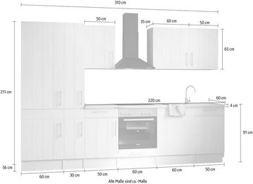 RESPEKTA Küchenzeile Anton, Breite 310 cm, mit Soft-Close, in exklusiver Konfiguration für OTTO