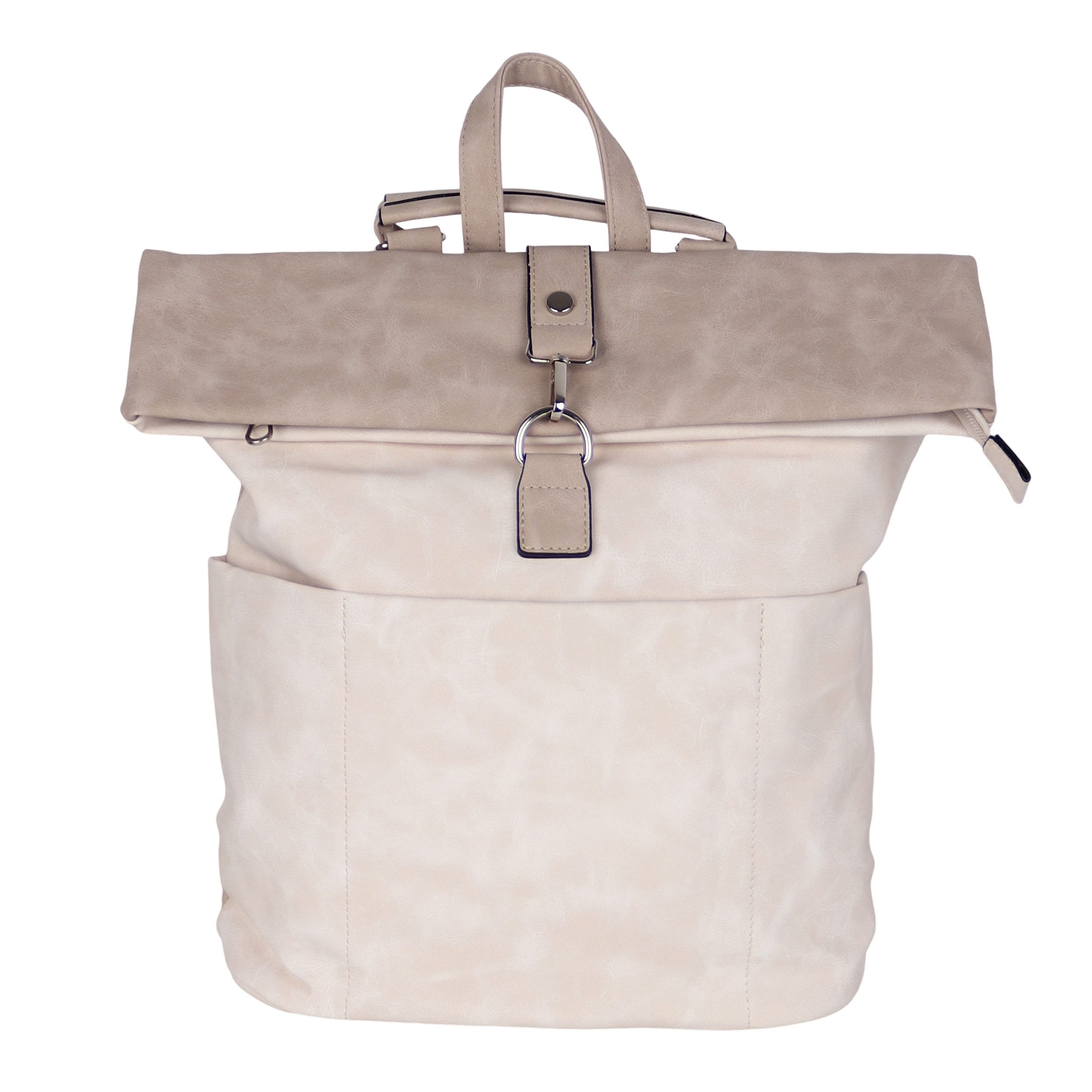 MIRROSI Tagesrucksack Damen auch als Crossbody Bag 2 in 1, Elegant (32x(38+8)x12cm - Kompakte Größe), aus hochwertigem Kunstleder, Rucksack, Daypack
