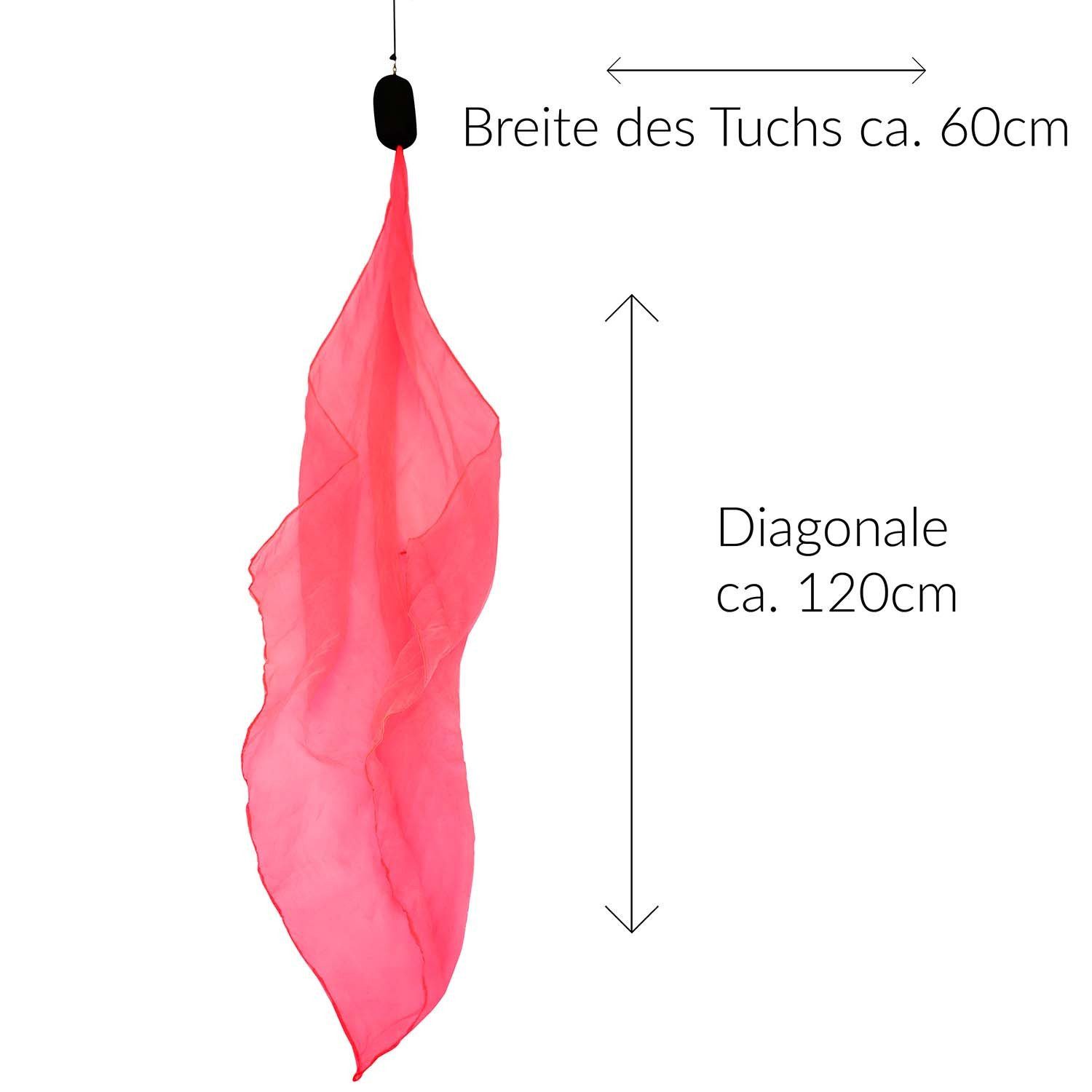 Diabolo Freizeitsport Diabolo Diabolo Jonglierset mit Alusticks und Anleitung, (Zirkus Spielset Pink mit UV Pois und festem Achsen-Diabolo, 10-tlg), Jonglage Starter Kit (pink) mit Glow Pois ab 5 Jahren