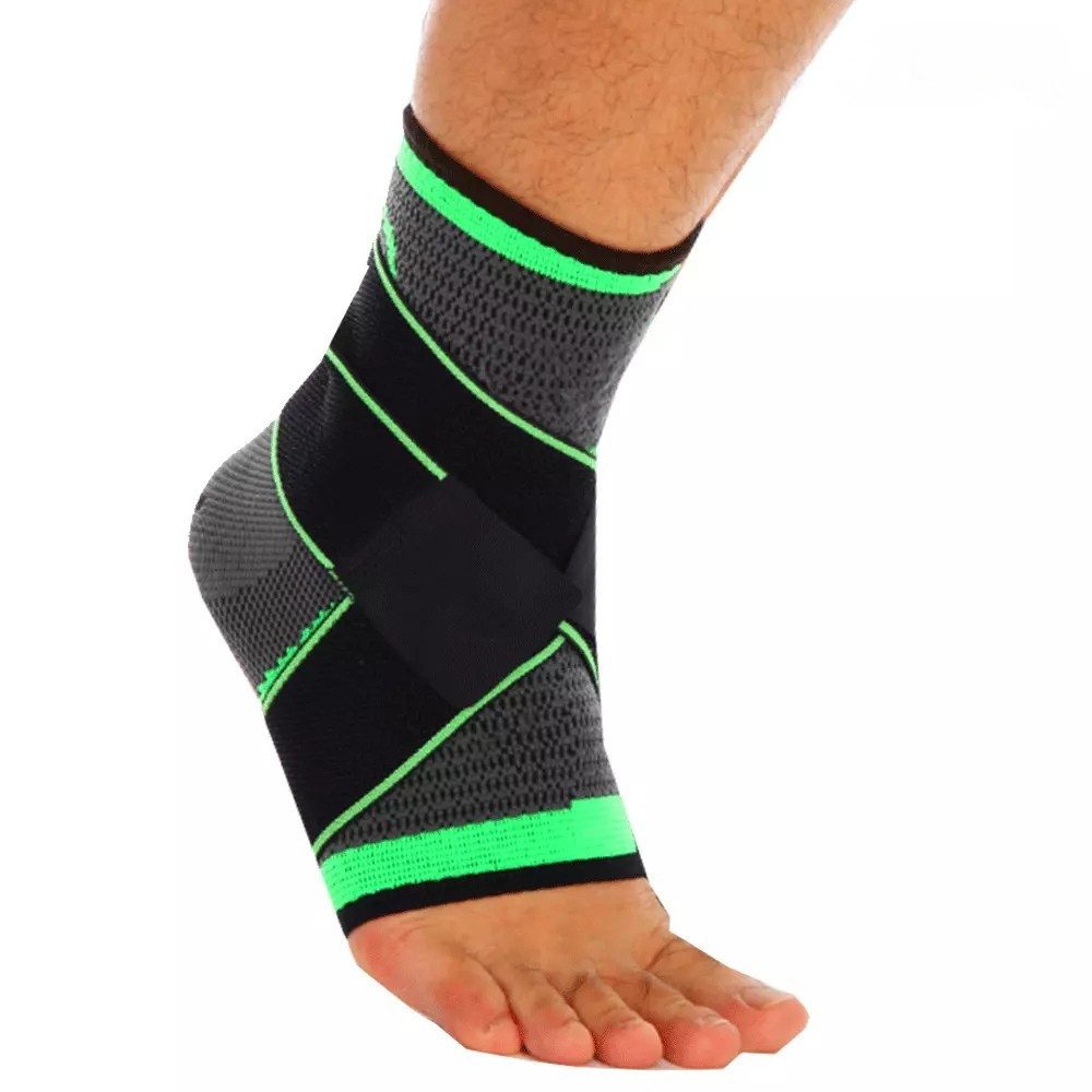 Rötting Design Sprunggelenkbandage Sprunggelenkbandagen Fußgelenkbandage Knöchelbandage Fußbandage (Rötting Sports), atmungsaktiv, Farbe grün/schwarz, verschiedene Größen