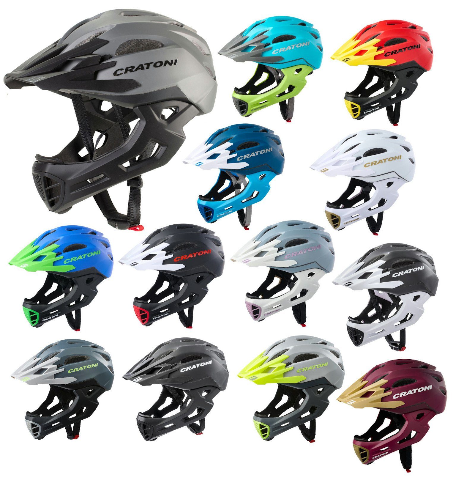 Cratoni AllTrack Fahrradhelm - Leichter MTB Helm Mit Visier Grün Metallic