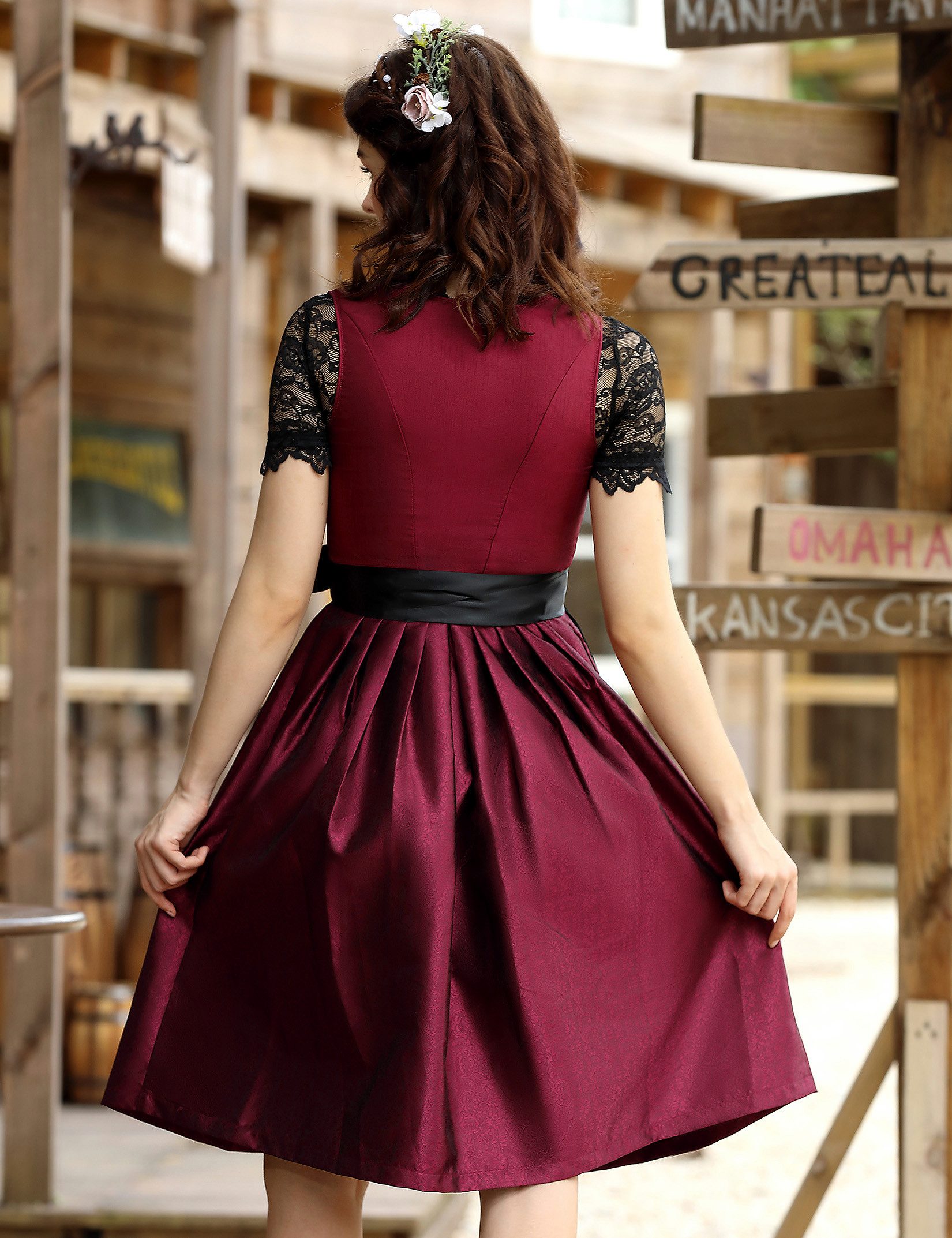 MODISFRAU Dirndl Damen 3‑Teilig Eleganteres Trachtenkleid für Oktoberfest – Bild 5 von 5