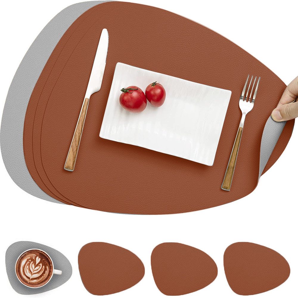 Coonoor Platzset Tischset, Kunstleder, abwischbar, (4-St), Столовые наборы und Untersetzer