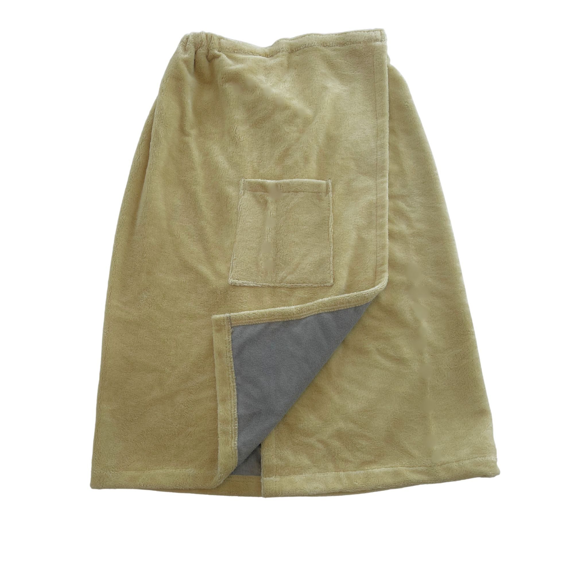 my Hamam Kilt Saunakleid mit Gummibund und Klettverschluß, Langform, Baumwolle, Polyester, Tasche, Klettverschluß, praktisch und vielseitig, weich