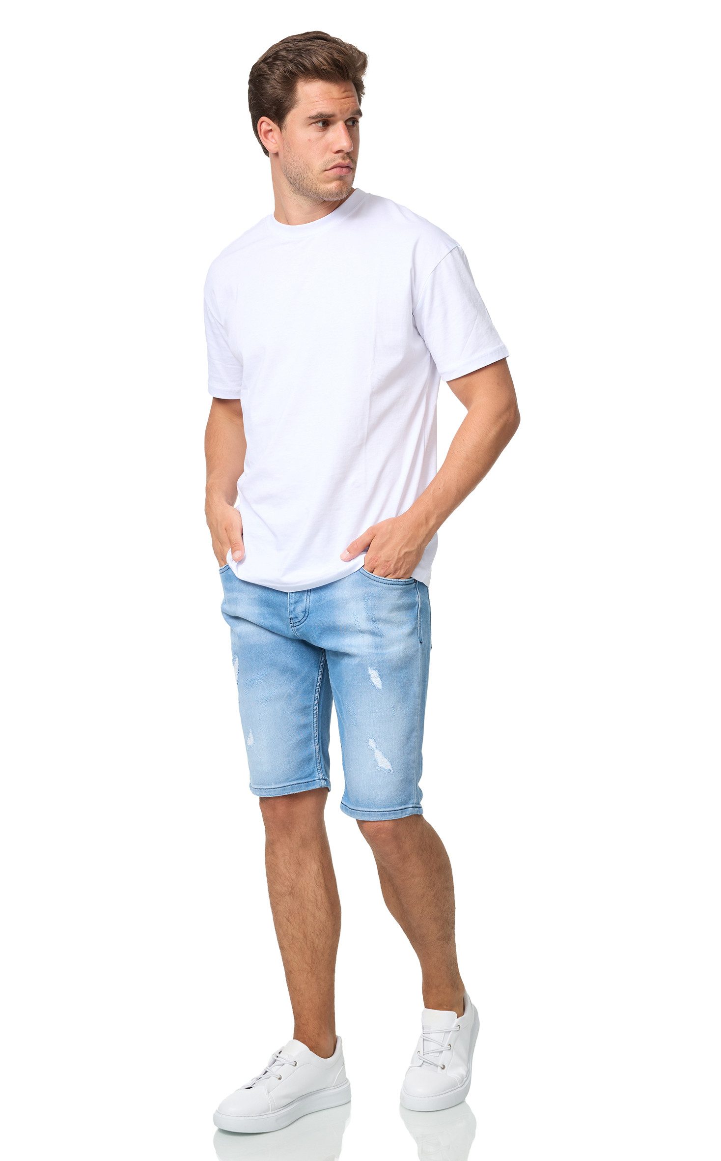 Denim House Jeansbermudas Herren Jeansshort im Destroyed Look mit Stretch B günstig online kaufen