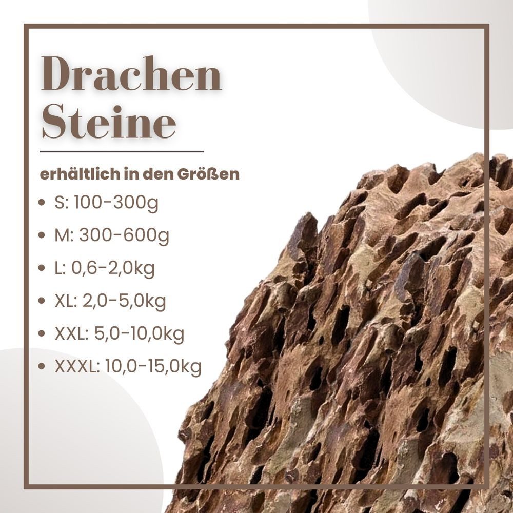 Aquaone Aquarium Aquarium Natursteine Drachensteine 5kg Mix Größe S bis L
