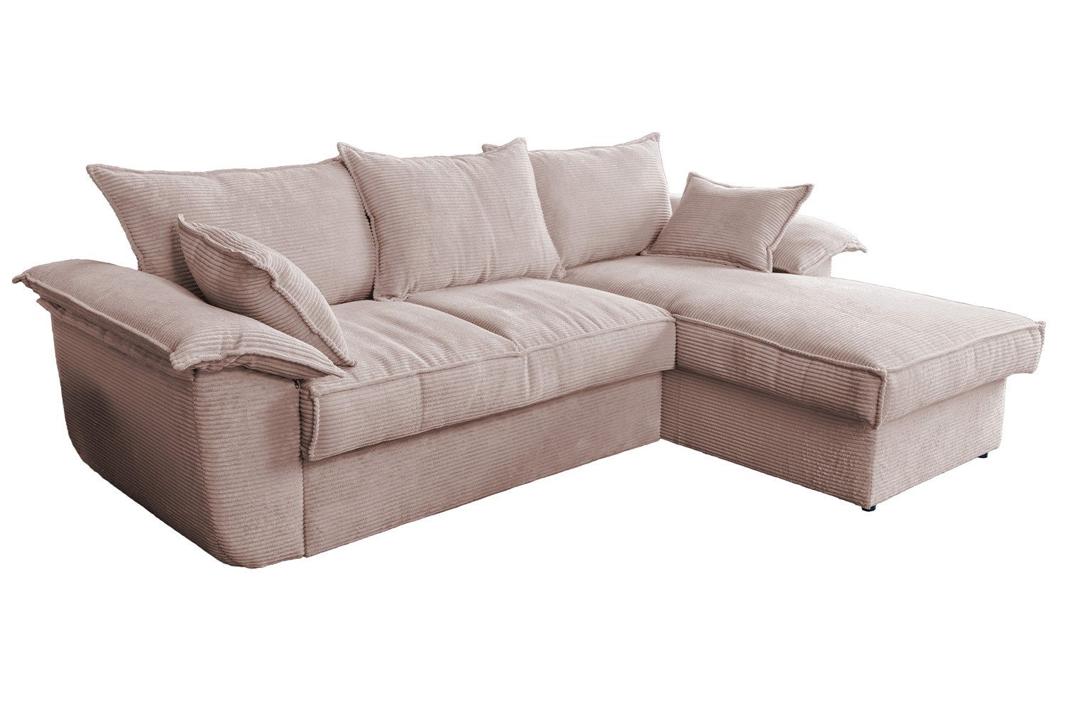 KAWOLA Ecksofa DAMETO, Schlafsofa Couch Cord günstig online kaufen
