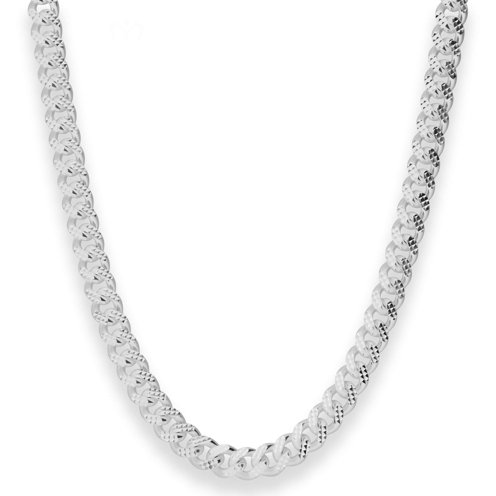 Schmuck Krone Panzerkette 6,9mm Panzerkette oval aus 925 Silber 50cm, Silber 925