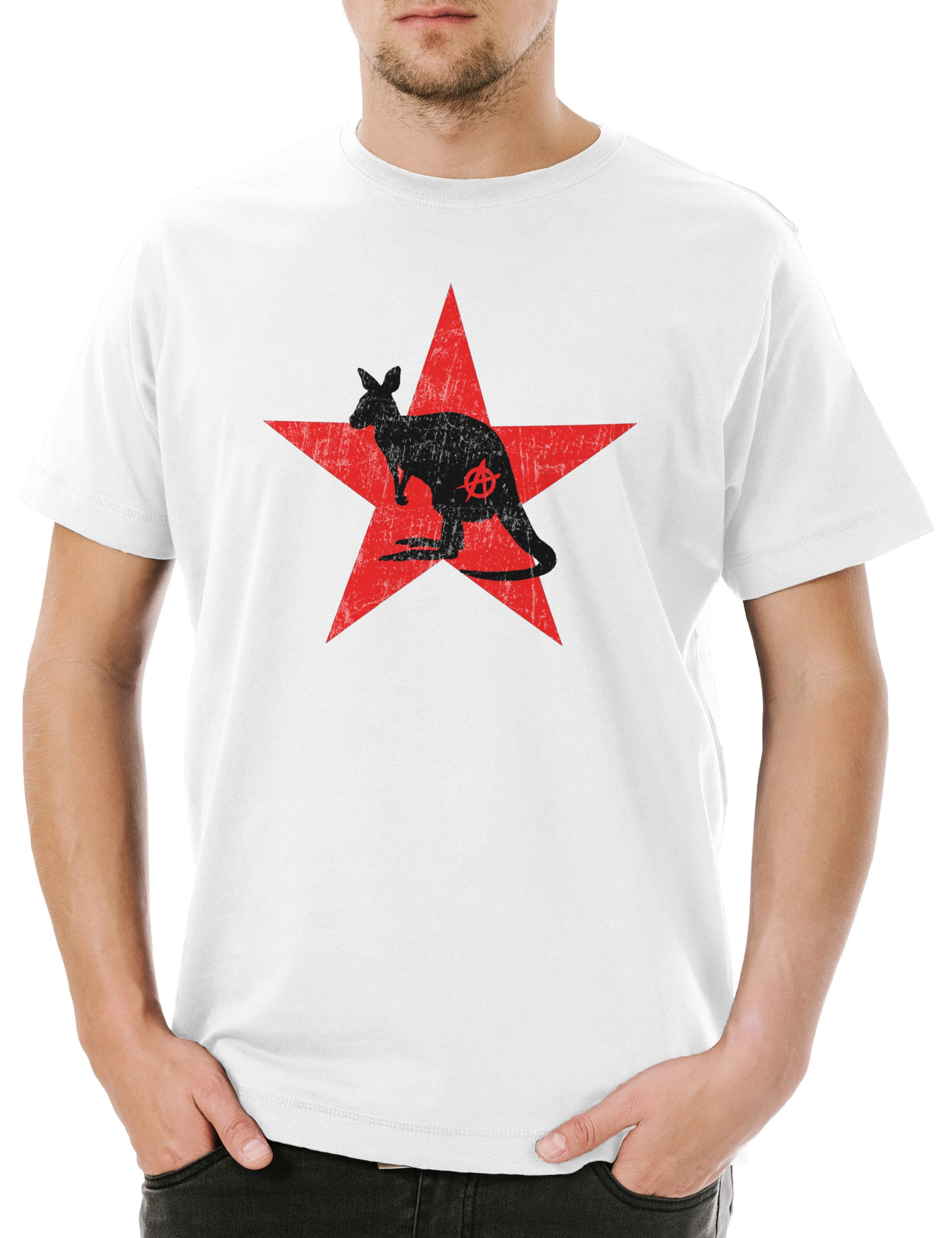 Print-Shirt Anarchy Kangaroo Herren T-Shirt Socialism Communism Anarchie Känguruh