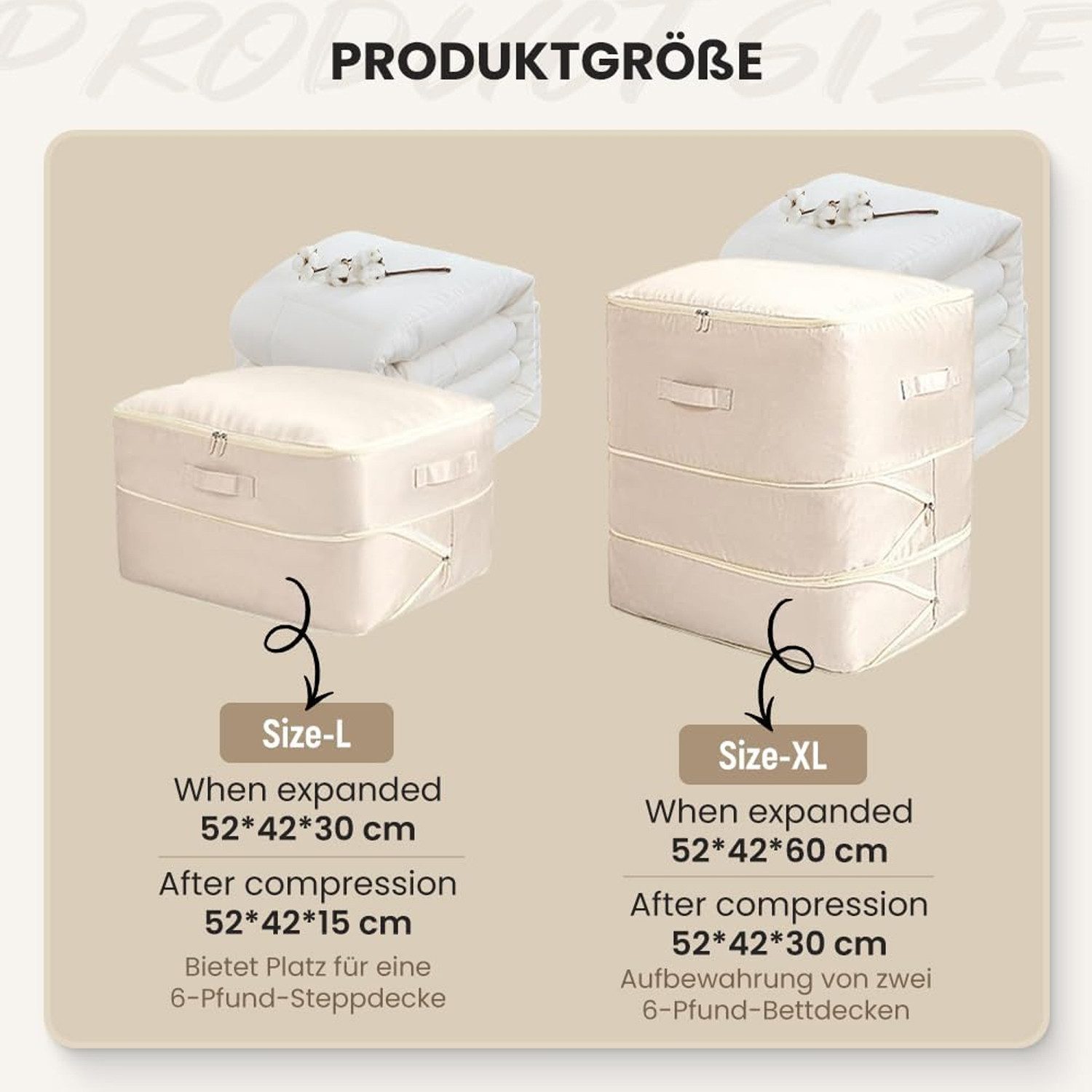 TUWENA Unterbettkommode Selbst komprimierender Organizer, Beutel, Bewegliche Organizer Taschen, Für Bettdecken Kleidung Decken Platzsparender