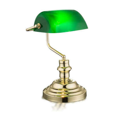 bmf-versand Tischleuchte Tischlampe Tischleuchte Schreibtischlampe retro Banker Lampe grün mit