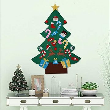 Juoungle Weihnachtsszene DIY Filz Weihnachtsbaum Weihnachtsschmuck Weihnachtsbaum Wandbehang