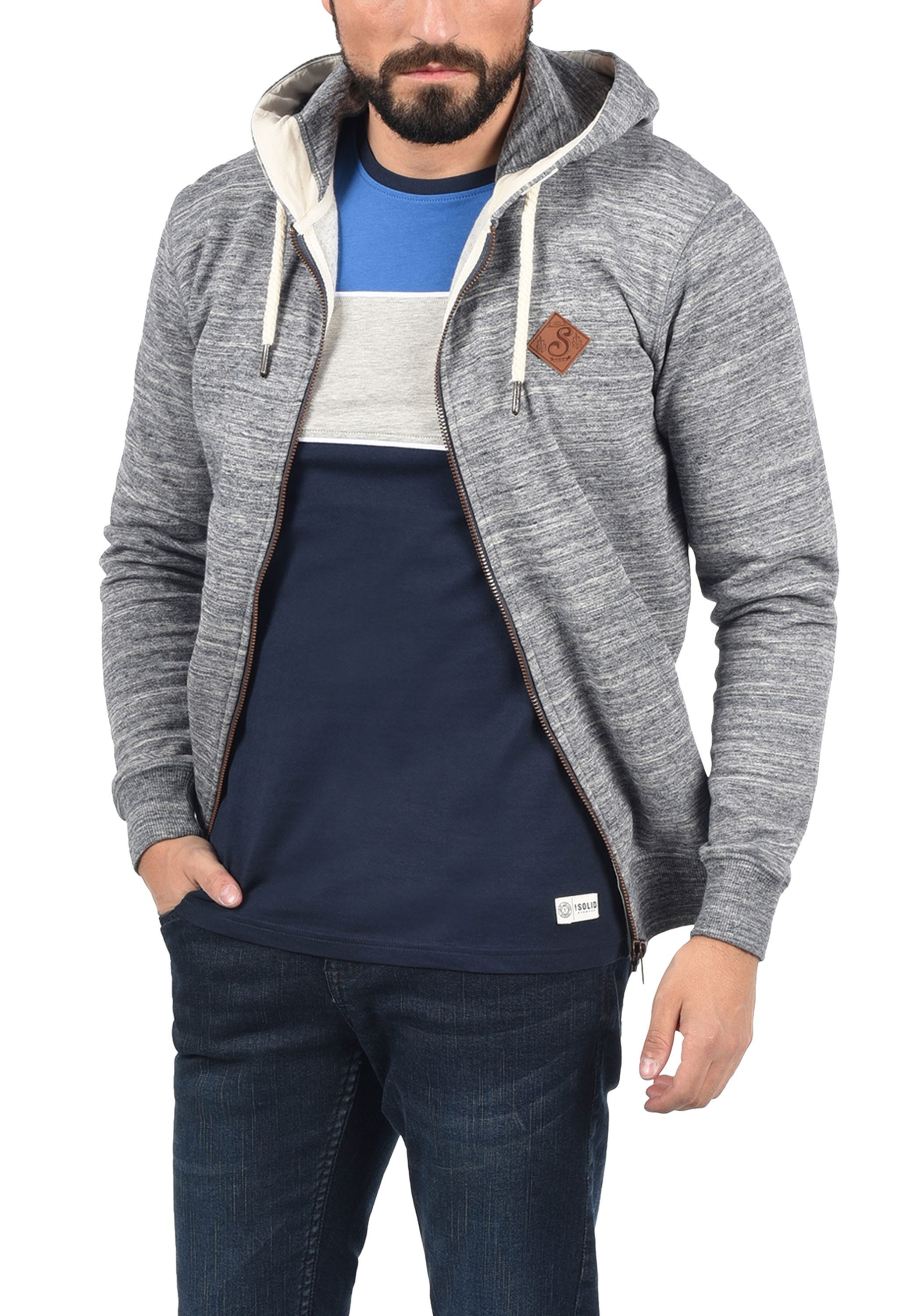 !Solid Rundhalsshirt SDCody T-Shirt in Colorblocking-Optik