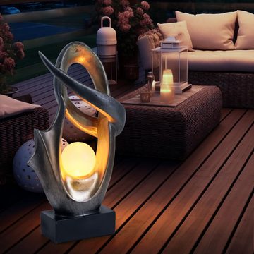 etc-shop Gartenleuchte, LED-Leuchtmittel fest verbaut, LED Solar Deko Außen Lampe Feuer Effekt Garten Terrassen