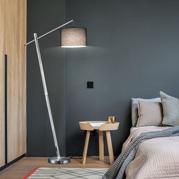 Reality Leuchten Stehlampe, Leuchtmittel nicht inklusive, Design Steh Lampe Textil Strahler grau Wohn Arbeits Zimmer