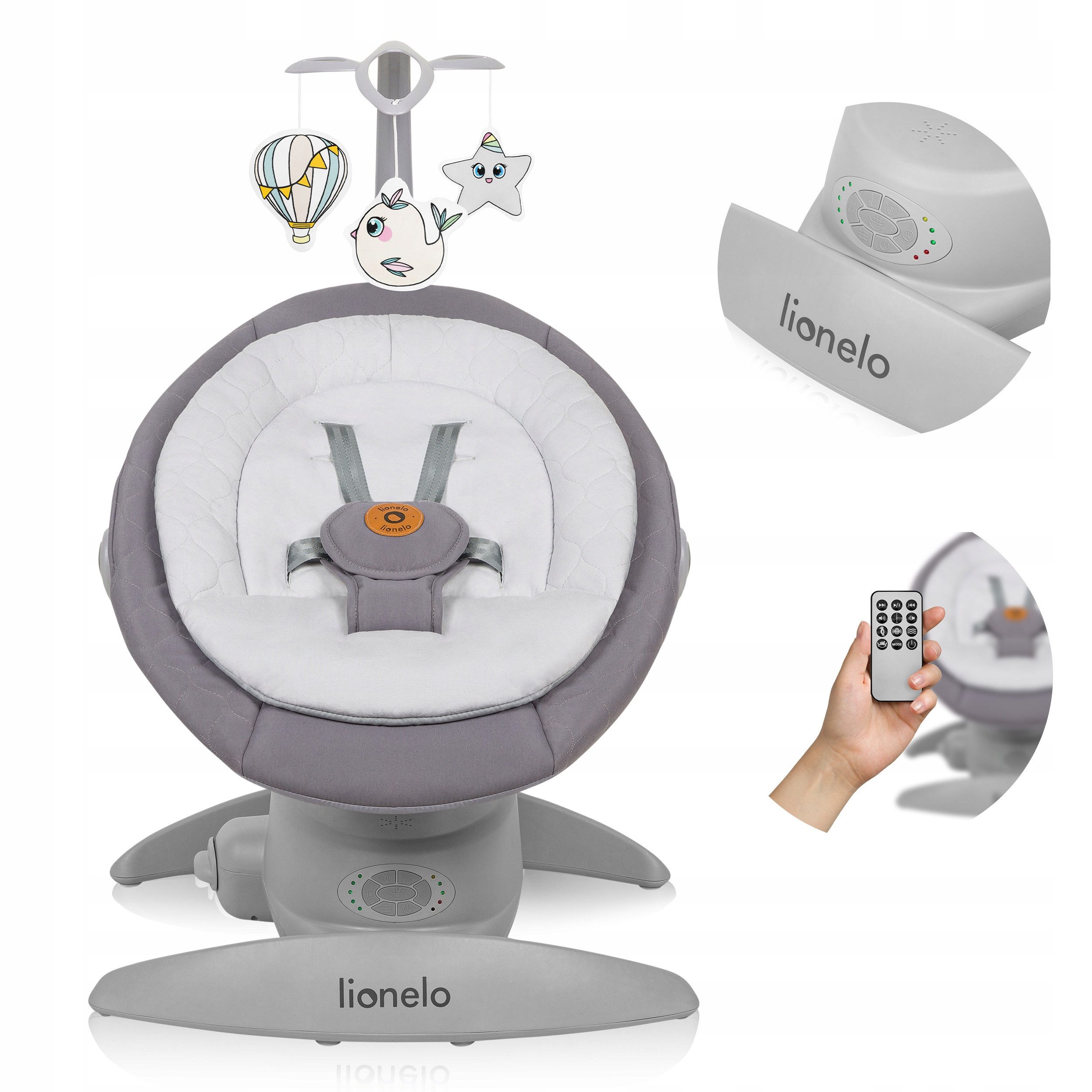 lionelo Babywippe MELL, 0-9 Jahren/360°/Bluetooth/Fernsteuerung/12 Melodien günstig online kaufen