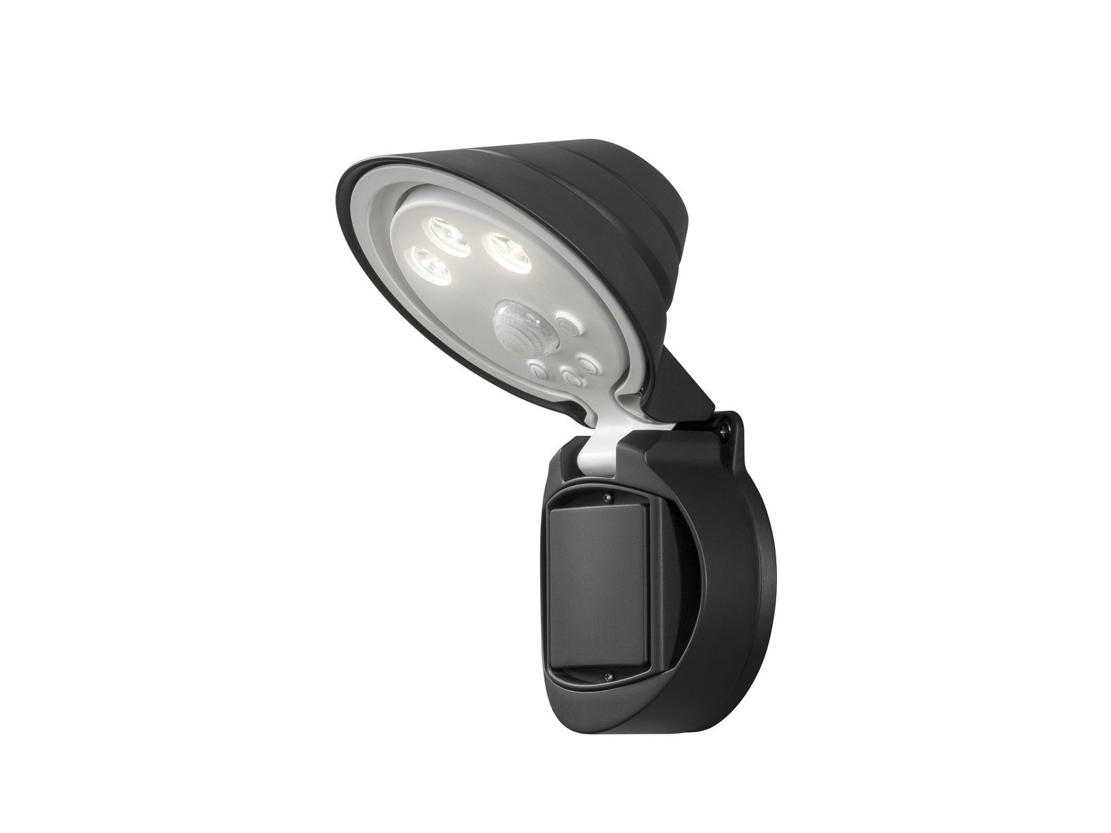 KONSTSMIDE LED 2er integriert, LR20/D Neutralweiß, Fassadenbeleuchtung NICHT 2 Außen-Licht Batterien je Bewegungsmelder, LED enthalten: Set, Leuchte mit Außen-Wandleuchte, Hauswand, (1,5 fest Volt)