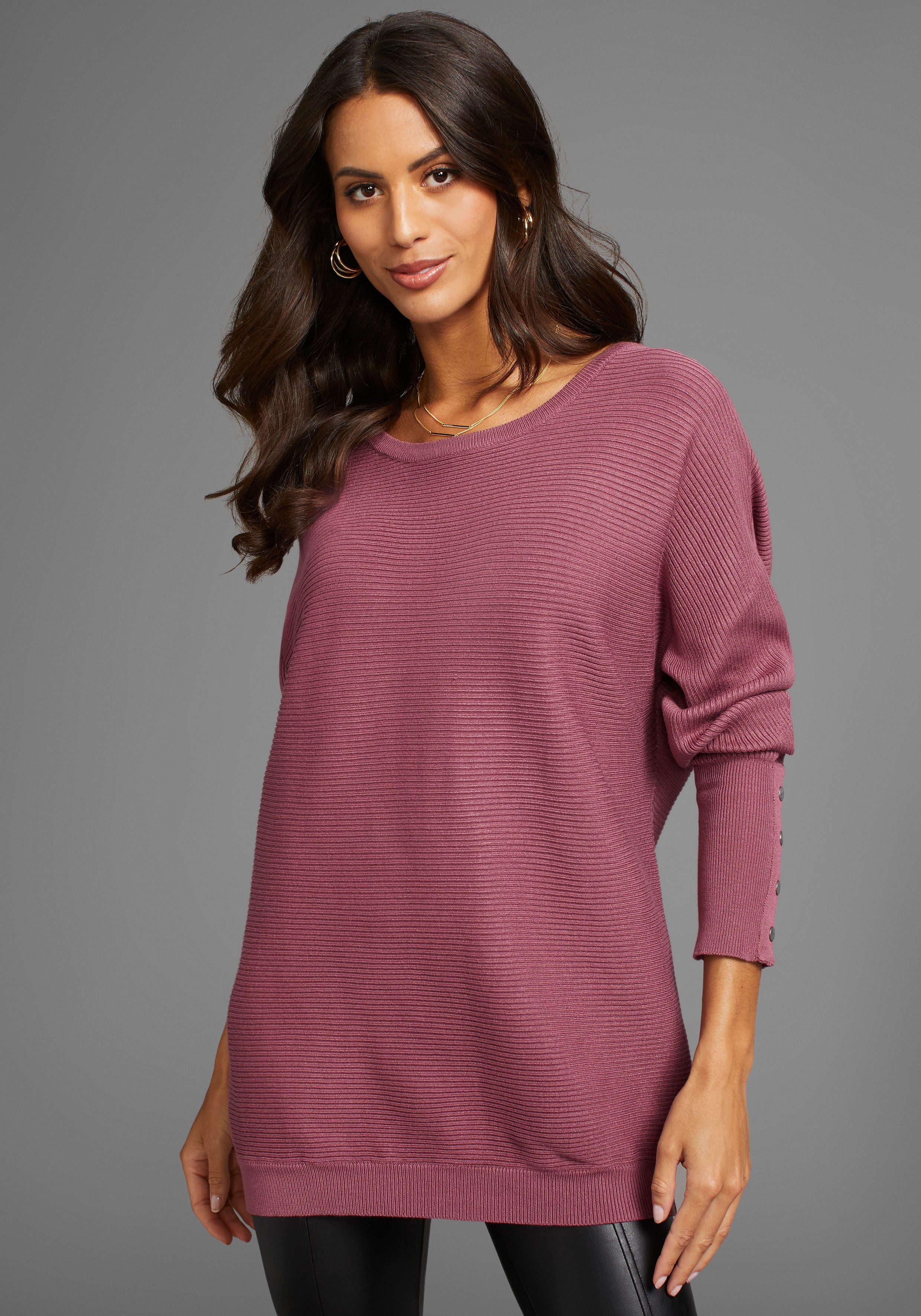 Laura Scott Fledermauspullover Übergangspullover mit überschnittenen Ärmeln günstig online kaufen