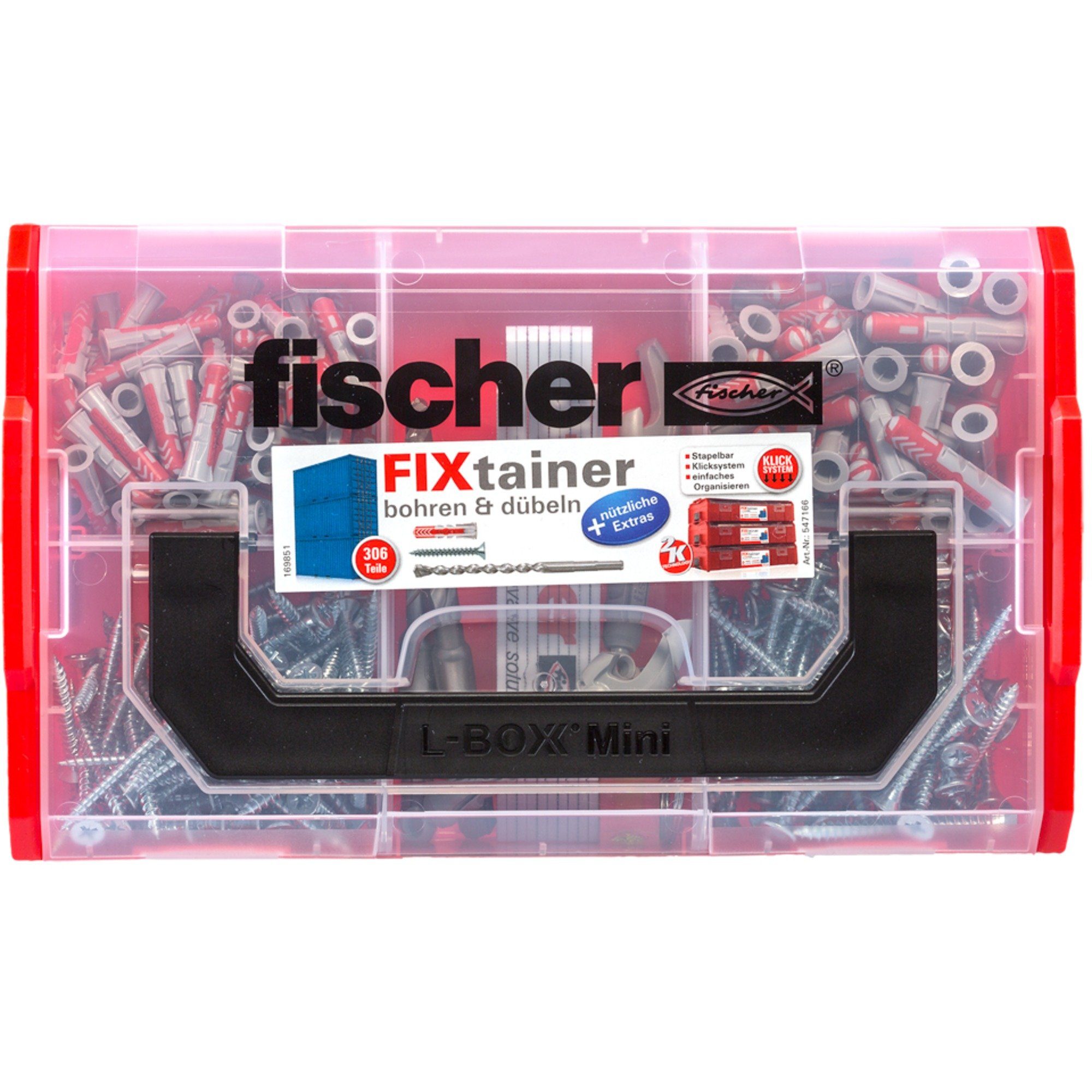 Fischer Universaldübel fischer FixTainer Bohren & Dübeln, (mit Schrauben
