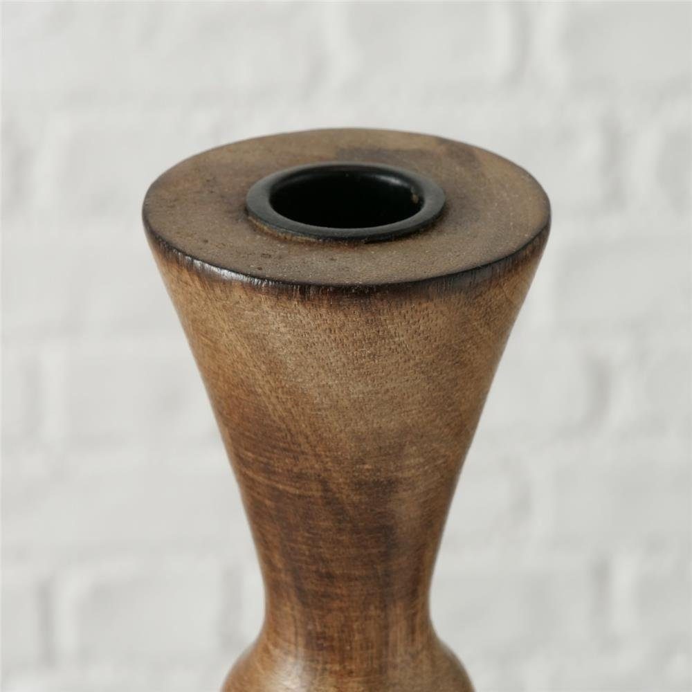 BOLTZE Kerzenleuchter Caconda 2er Set, Holz Kerzenhalter Kerzenständer für Stabkerzen