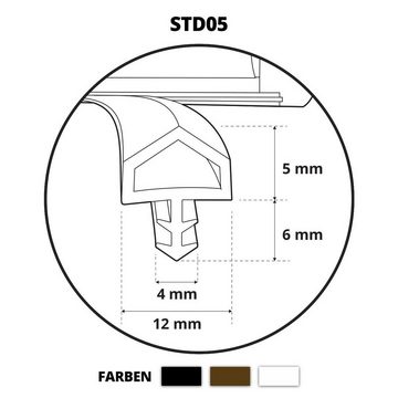 STEIGNER Türdichtband STD05 Türdichtung, Zimmertürdichtung Gummidichtung Türzargendichtung Türanschlagdichtung