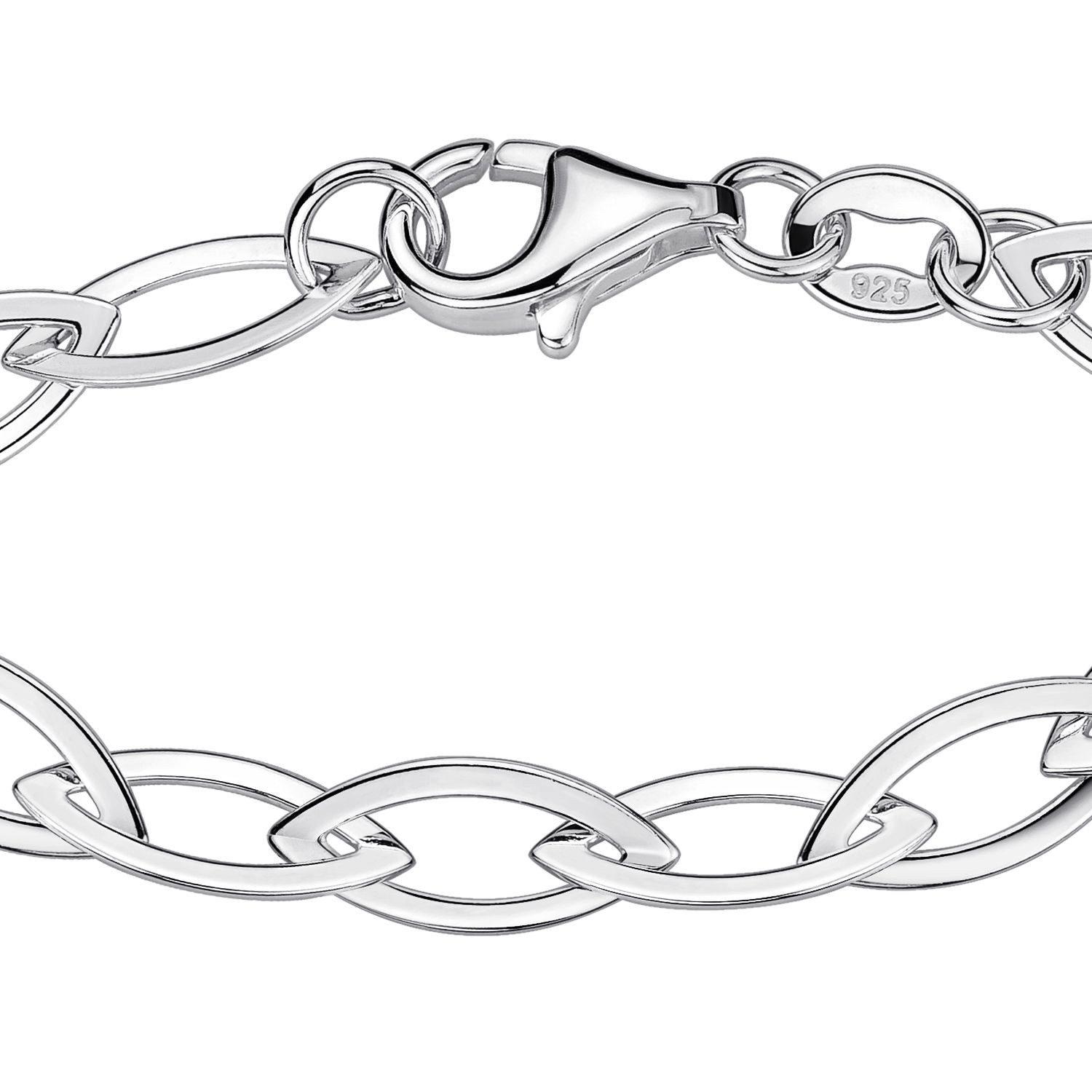 Materia Armkette Damen Silber Spitzankerkette SA-130, 925 Sterling Silber, Hochglanz