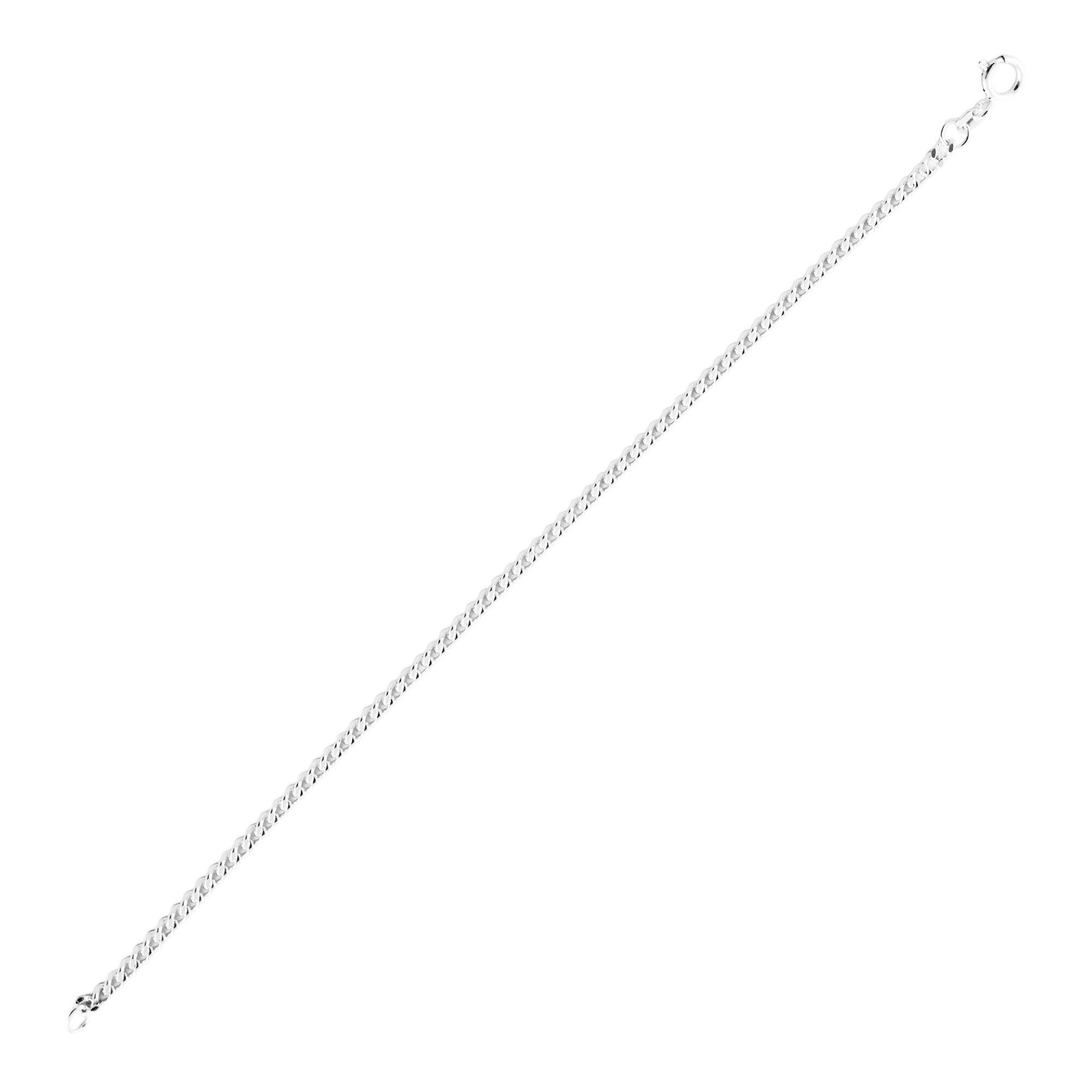 Silberkette Sterling Silber Panzerkette 50 cm, 2,13 g, poliert, Karabiner
