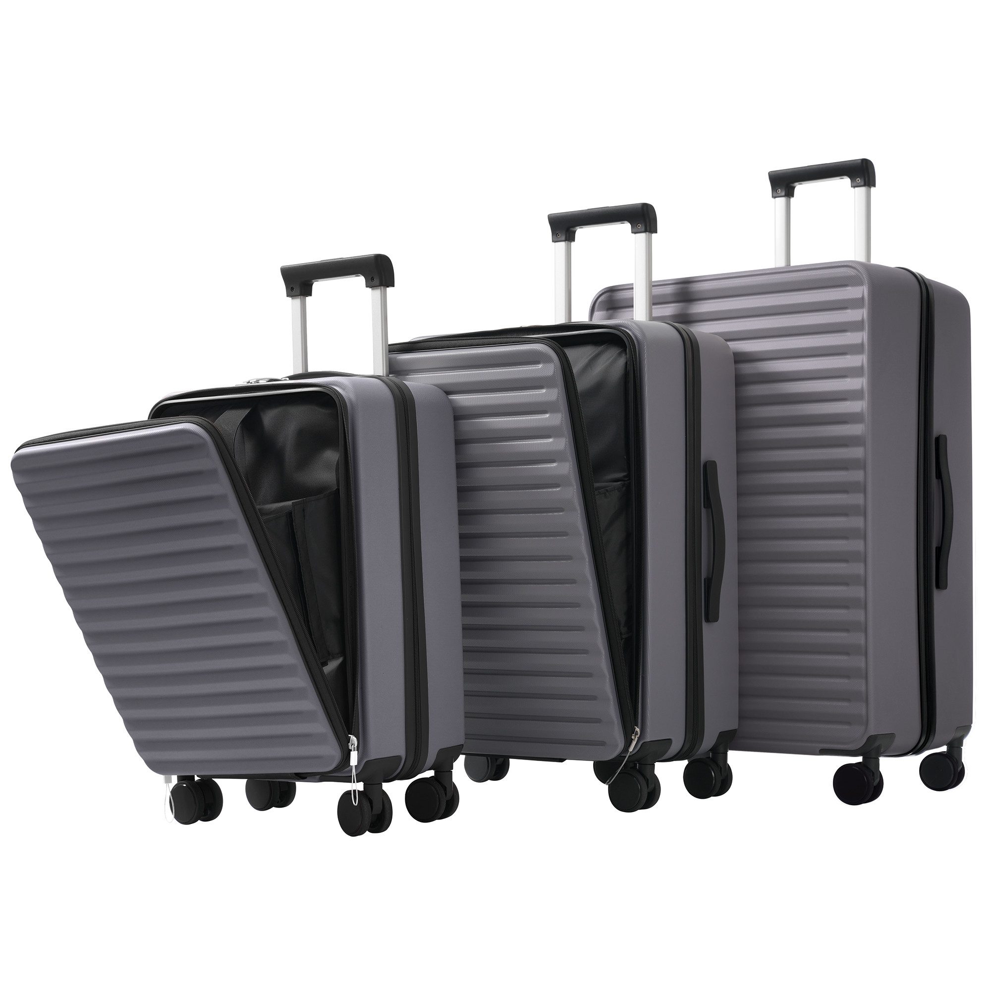 REDOM Hartschalen-Trolley Gepäckset 3-teilig, Front-Öffnungs-Design(M&L), 4 günstig online kaufen