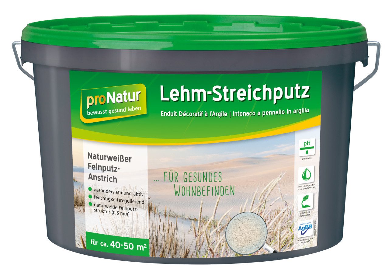 Pronatur Gips-Kalk-Putz Pronatur Lehmstreichputz 18 kg 0,5 mm fein weiß