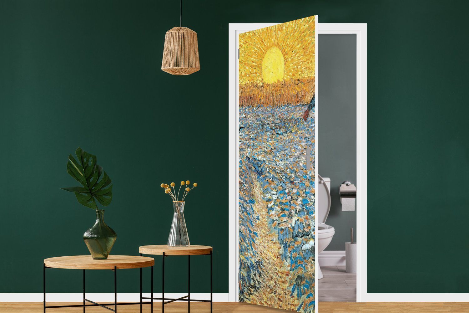 cm (1 Tür, bedruckt, MuchoWow - Gogh, 75x205 Türtapete Fototapete St), Vincent Matt, Sämann Der für van Türaufkleber,